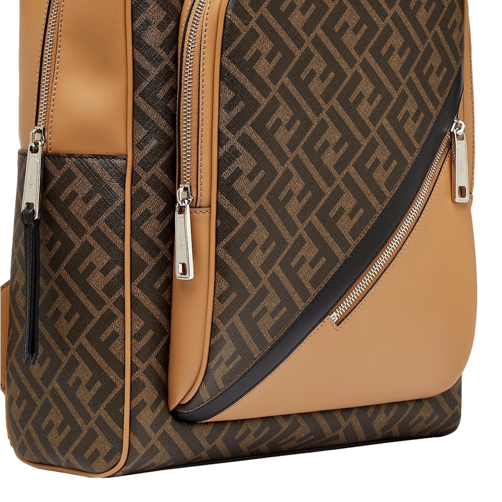 Shop Fendi Diagonal FF Logo Brown Mens Backpack - Stylish & Functional