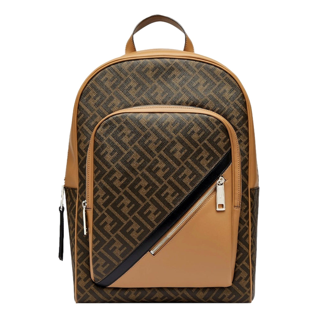 Shop Fendi Diagonal FF Logo Brown Mens Backpack - Stylish & Functional