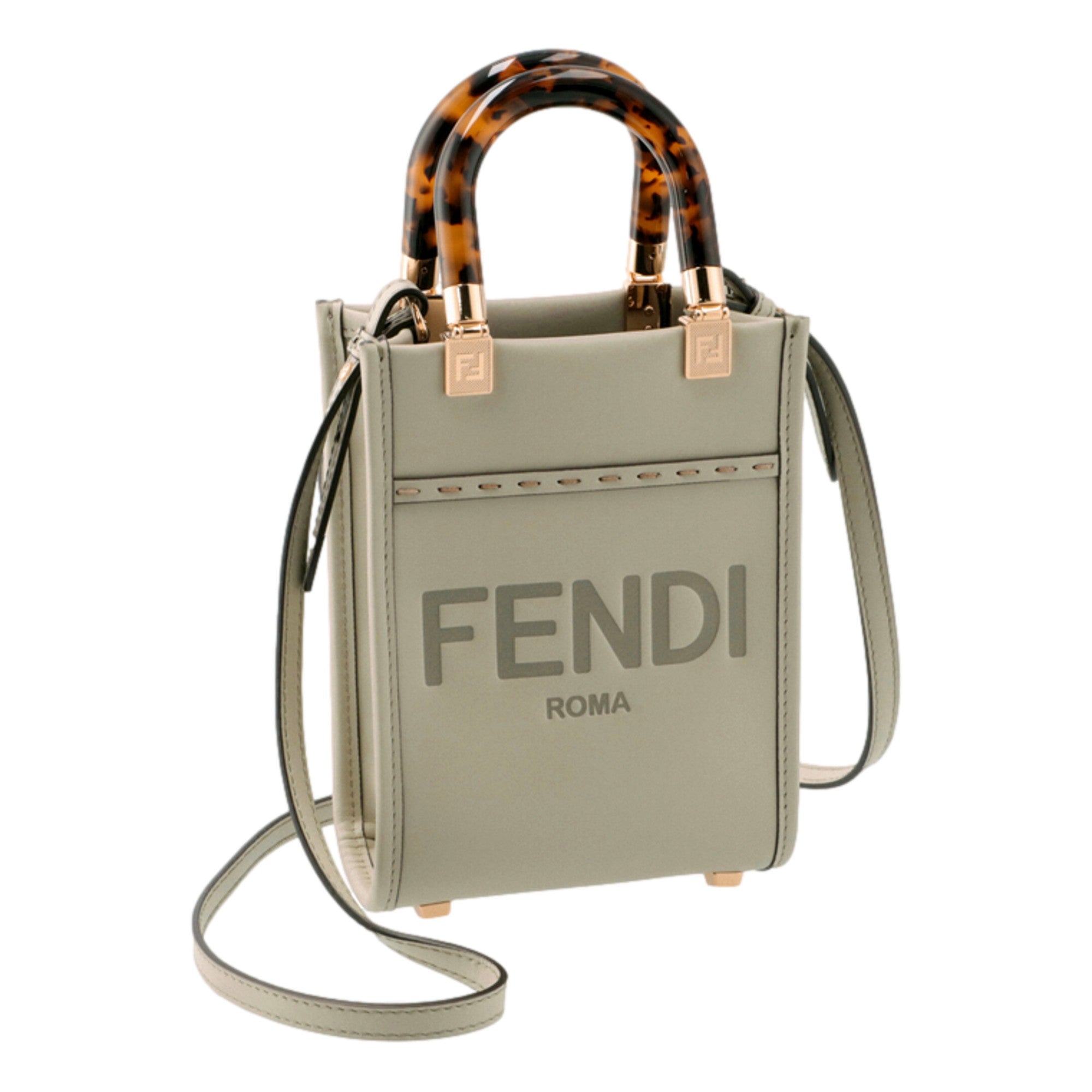 Fendi Sunshine Shopper - Stylish Green Tea Crossbody Handbag
