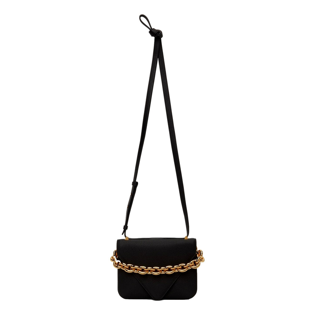 Black Calfskin Crossbody Bag - Bottega Veneta Minimalist Luxury