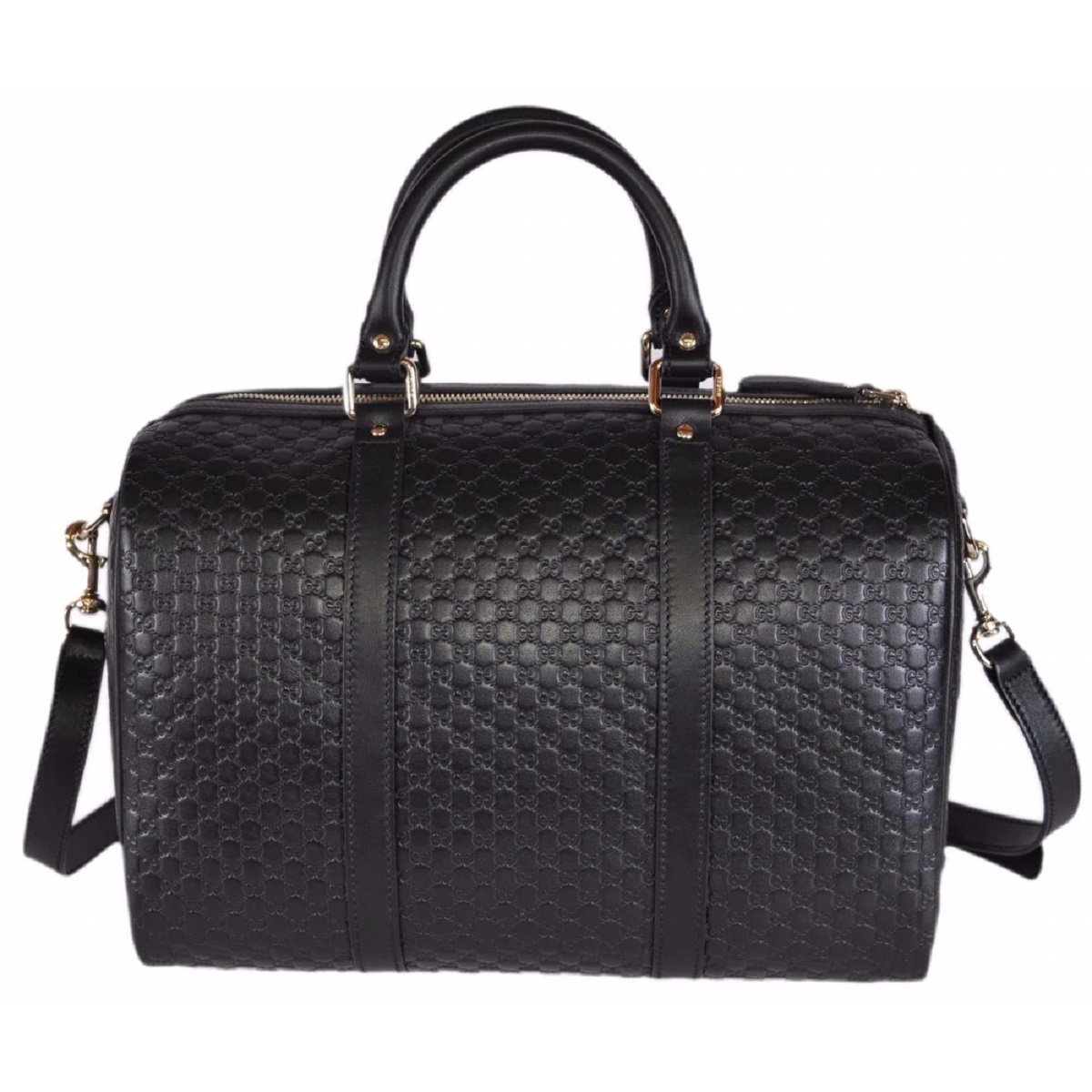 Gucci Black Leather Boston Bag - Iconic GG Design & Versatile Style