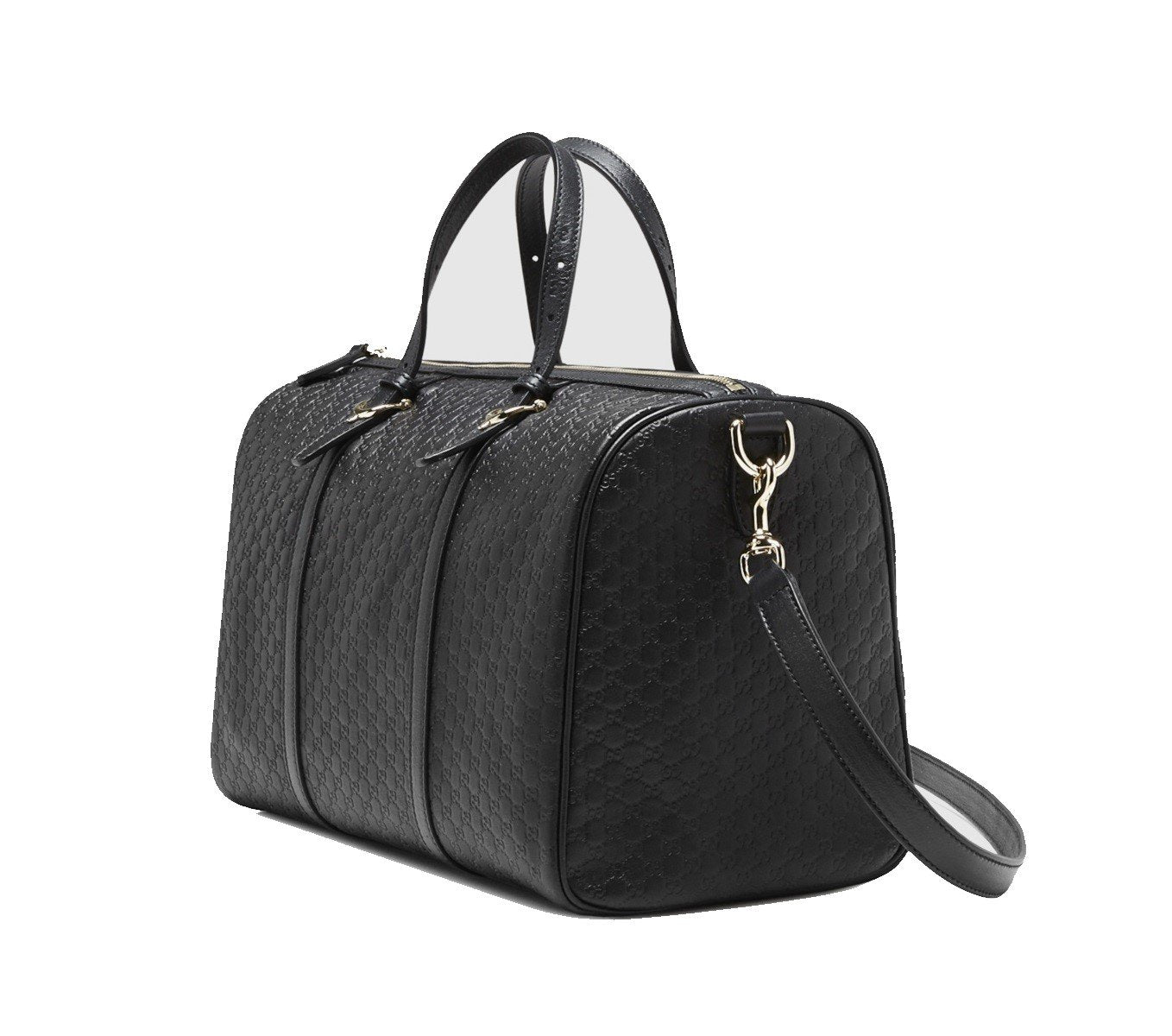Gucci Black Leather Boston Bag - Iconic GG Design & Versatile Style
