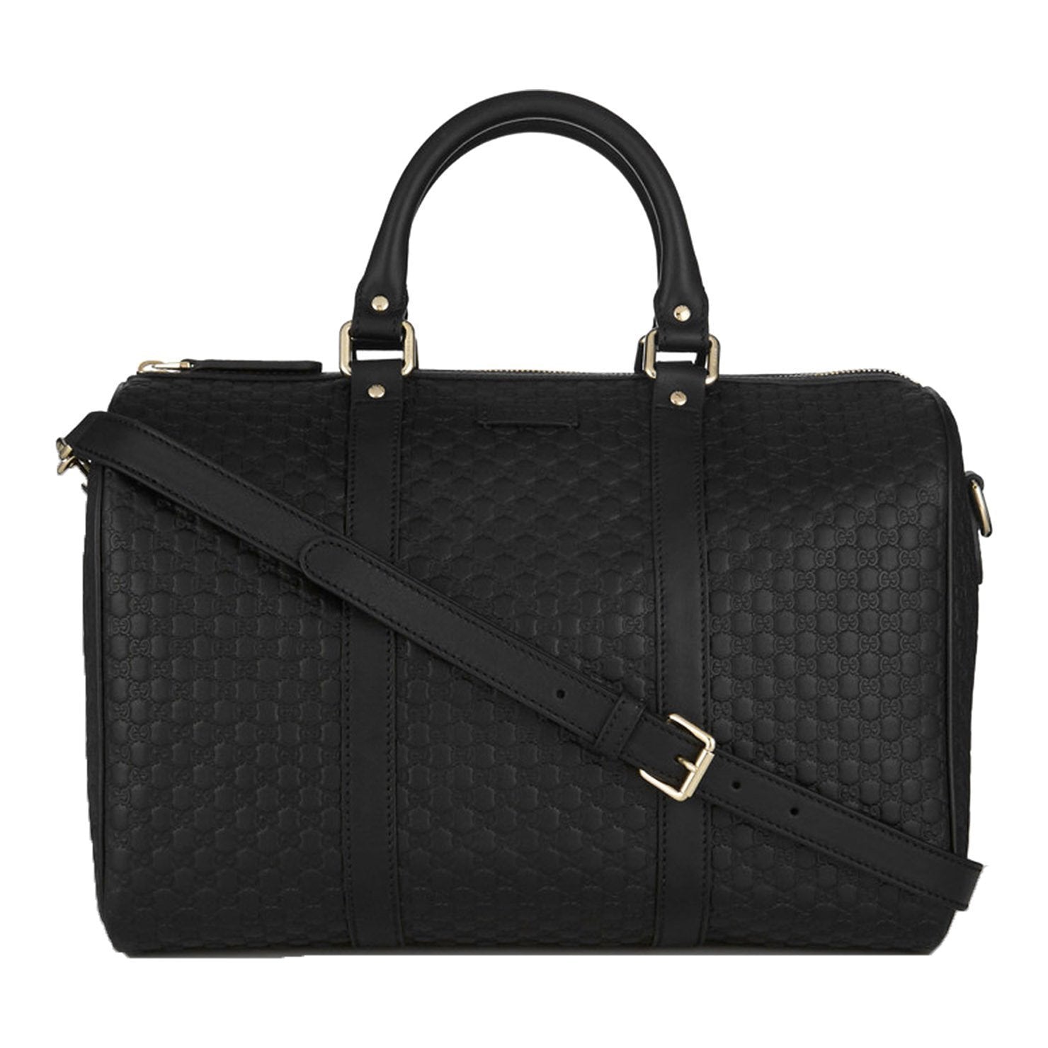 Gucci Black Leather Boston Bag - Iconic GG Design & Versatile Style