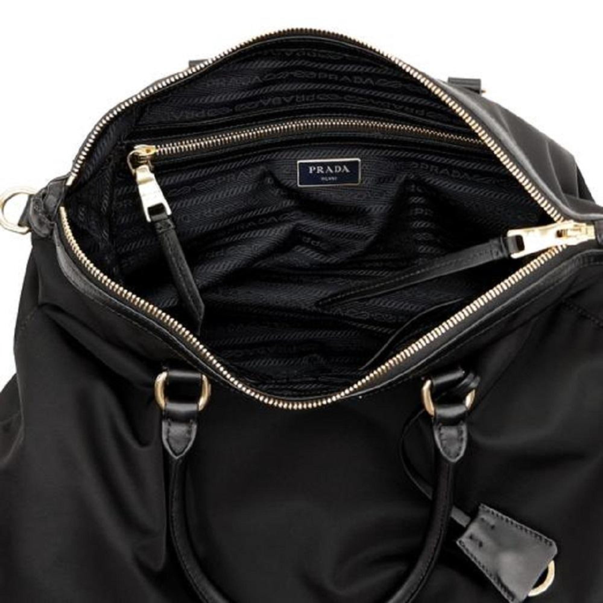 Prada Black Nylon & Leather Satchel Tote - Timeless Elegance