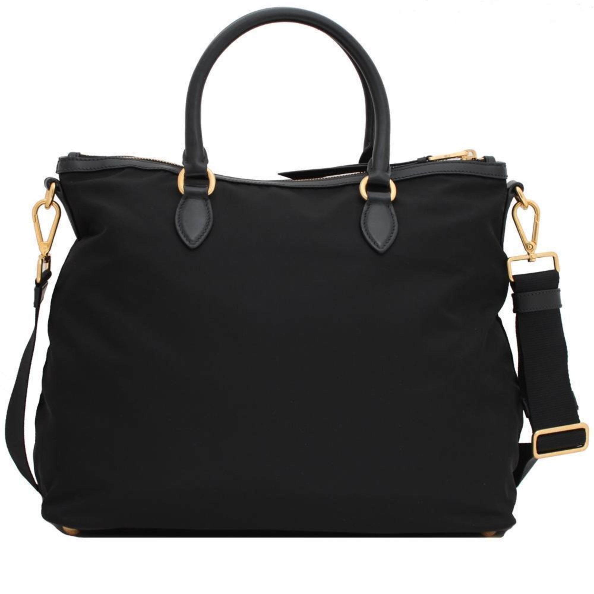 Prada Black Nylon & Leather Satchel Tote - Timeless Elegance
