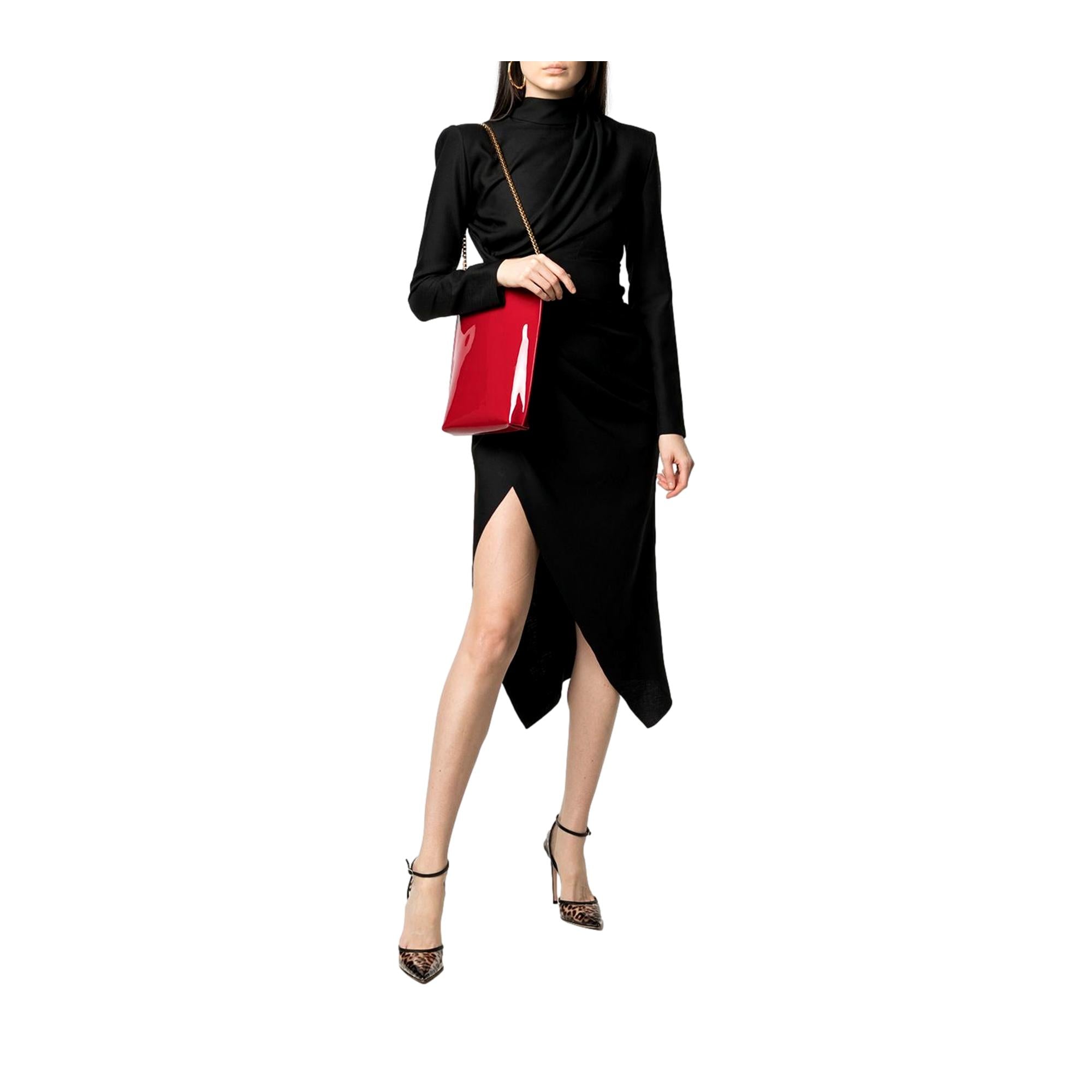 Saint Laurent Chain Hobo Bag - Red Patent Leather Elegance