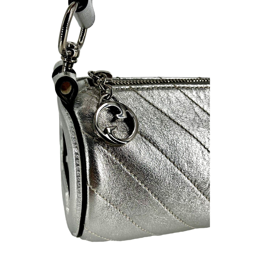 Gucci Blondie Mini Shoulder Bag - Metallic Silver Elegance
