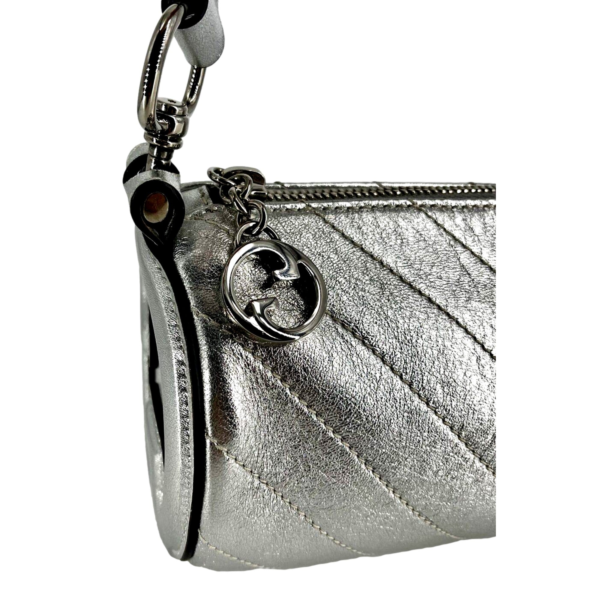 Gucci Blondie Mini Shoulder Bag - Metallic Silver Elegance