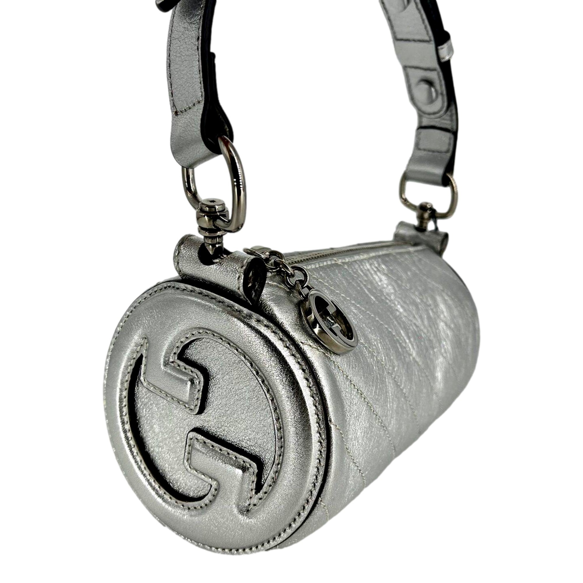Gucci Blondie Mini Shoulder Bag - Metallic Silver Elegance