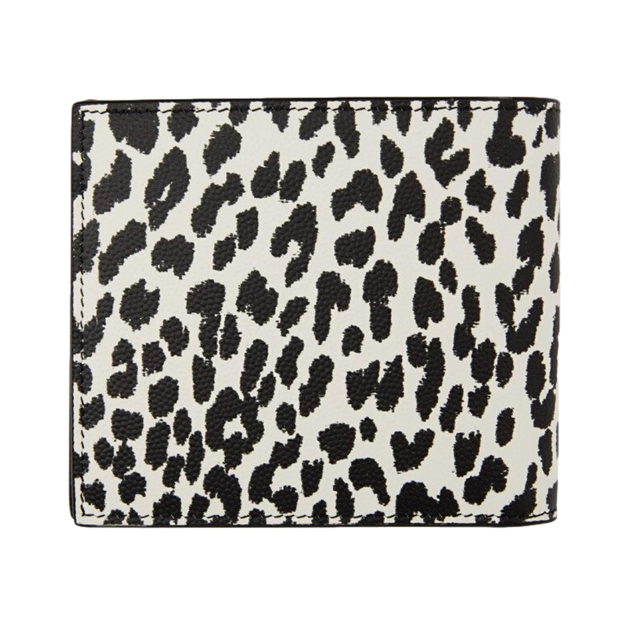 Saint Laurent Leather Bifold Wallet - BabyCat Leopard Print