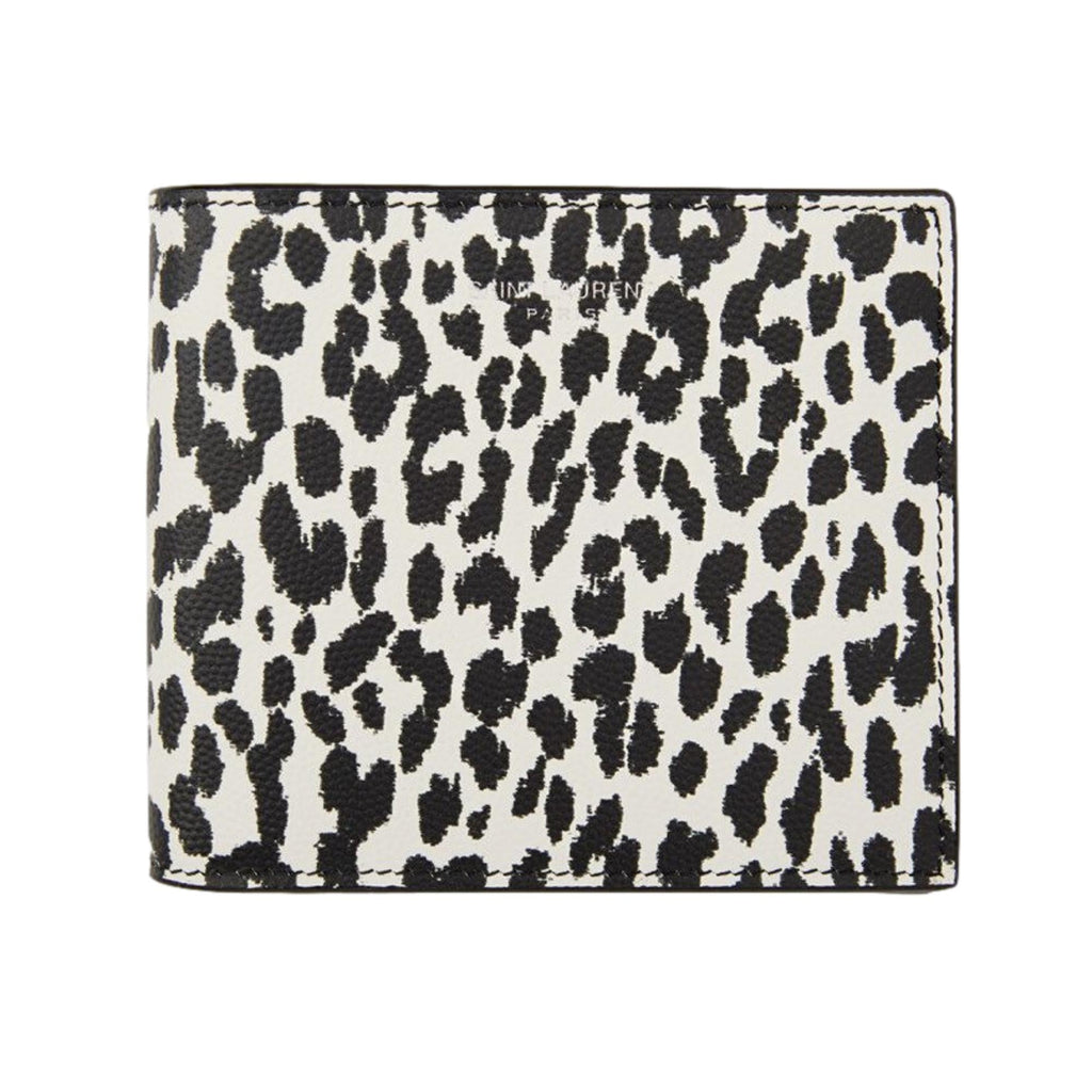 Saint Laurent Leather Bifold Wallet - BabyCat Leopard Print