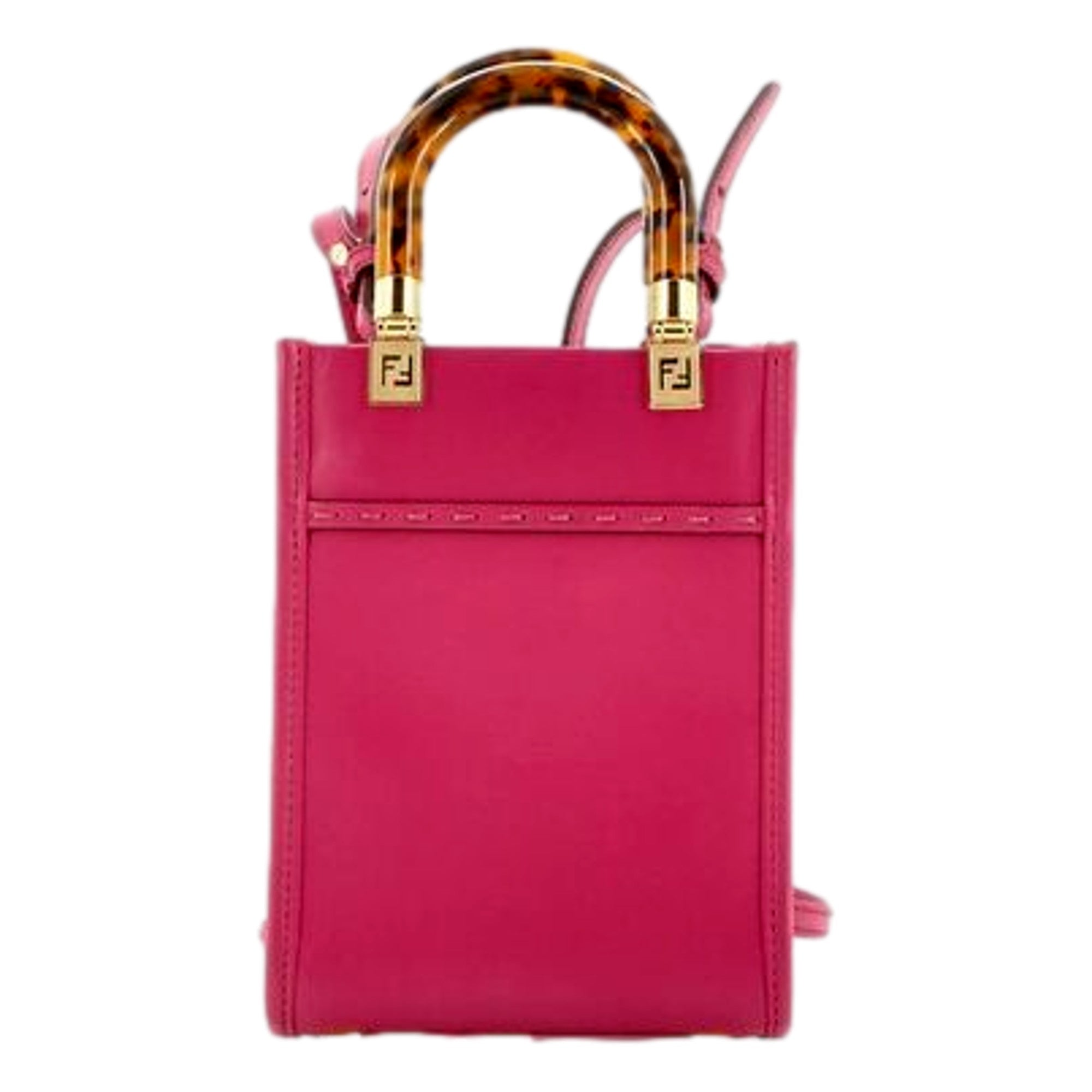 Fuchsia Fendi Shopper - Luxurious Leather Crossbody Handbag