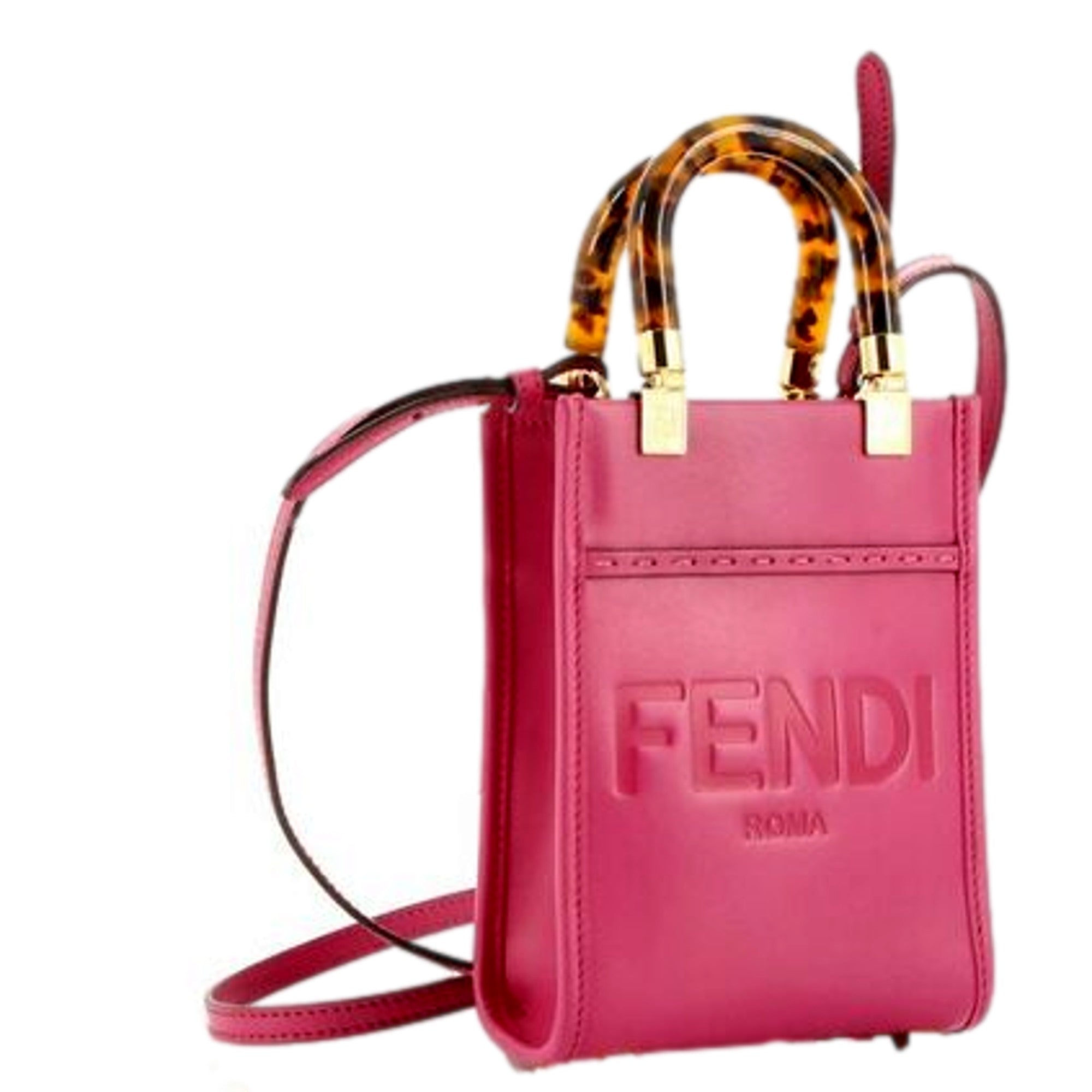 Fuchsia Fendi Shopper - Luxurious Leather Crossbody Handbag