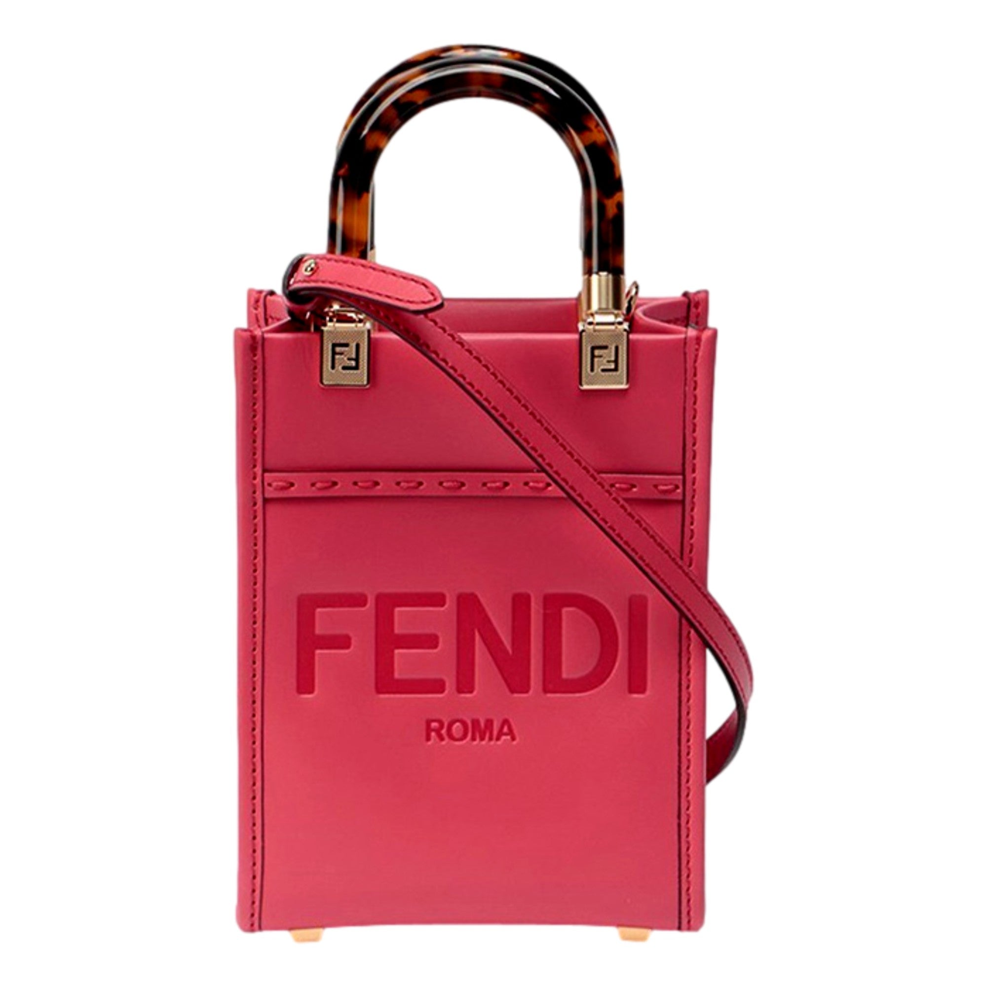 Fuchsia Fendi Shopper - Luxurious Leather Crossbody Handbag