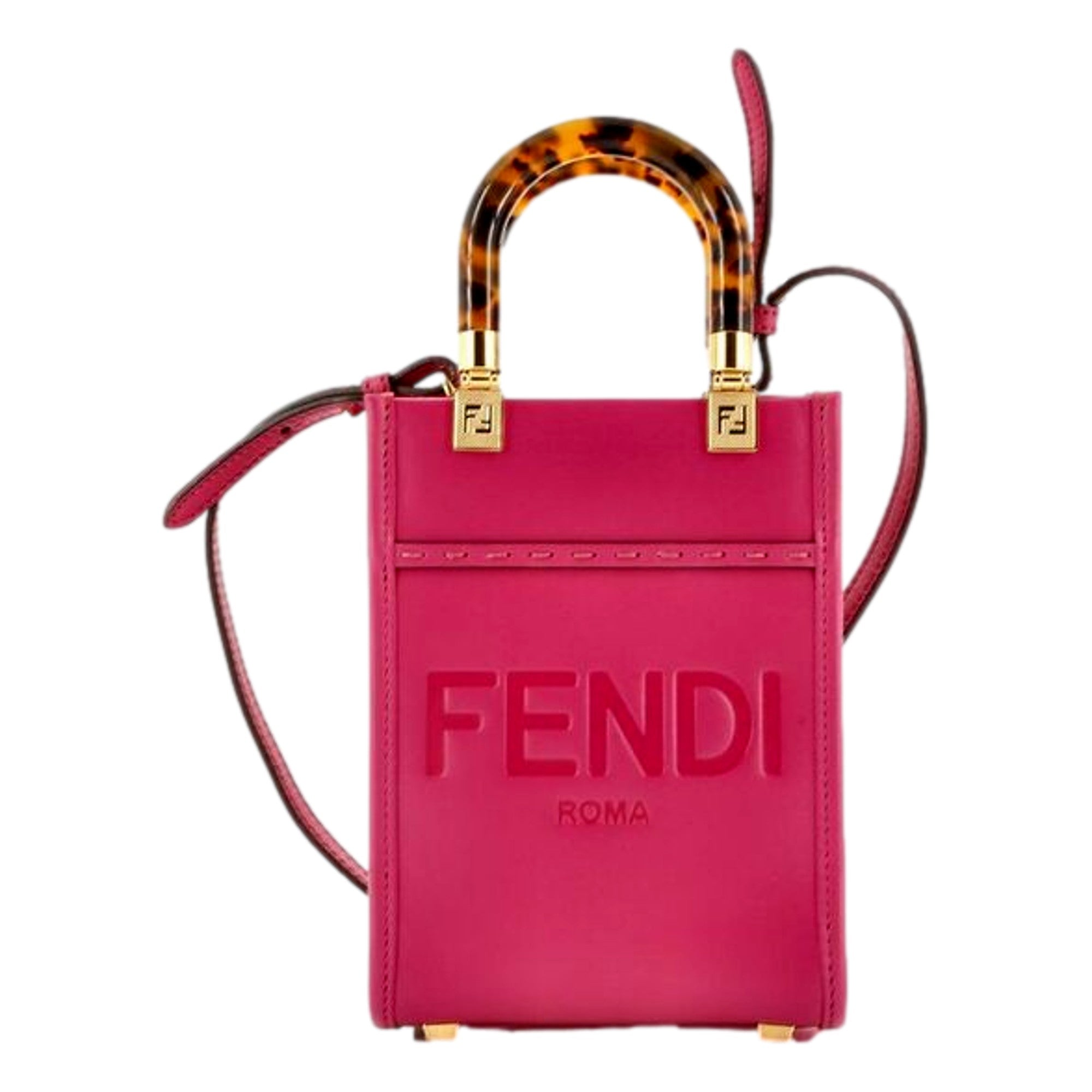Fuchsia Fendi Shopper - Luxurious Leather Crossbody Handbag