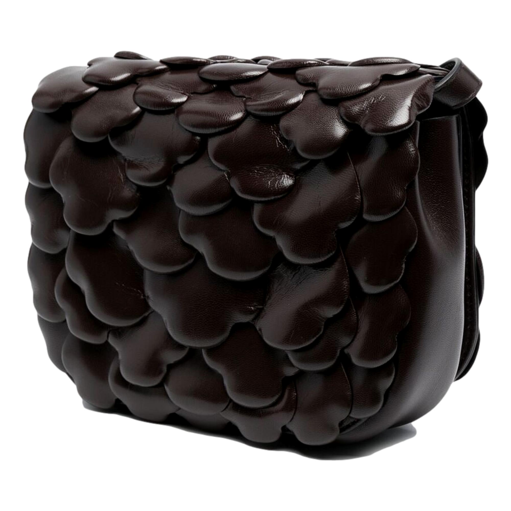 Valentino Atelier Bag 03: Elegant Brown Leather Crossbody with Roses