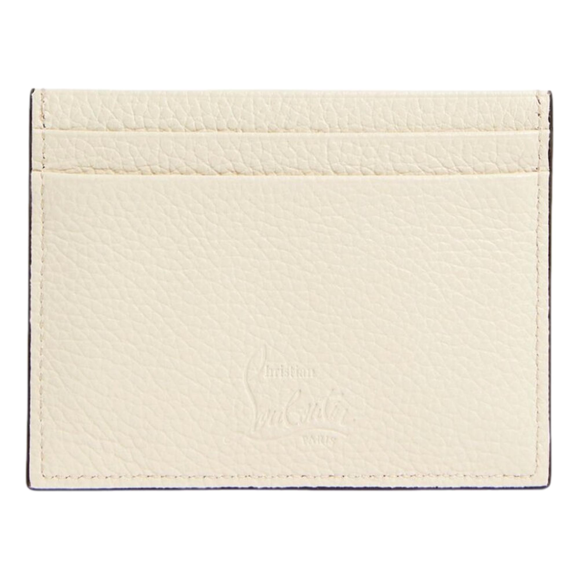 Louboutin Kios Leather Card Holder - Luxury & Elegance in Snow White