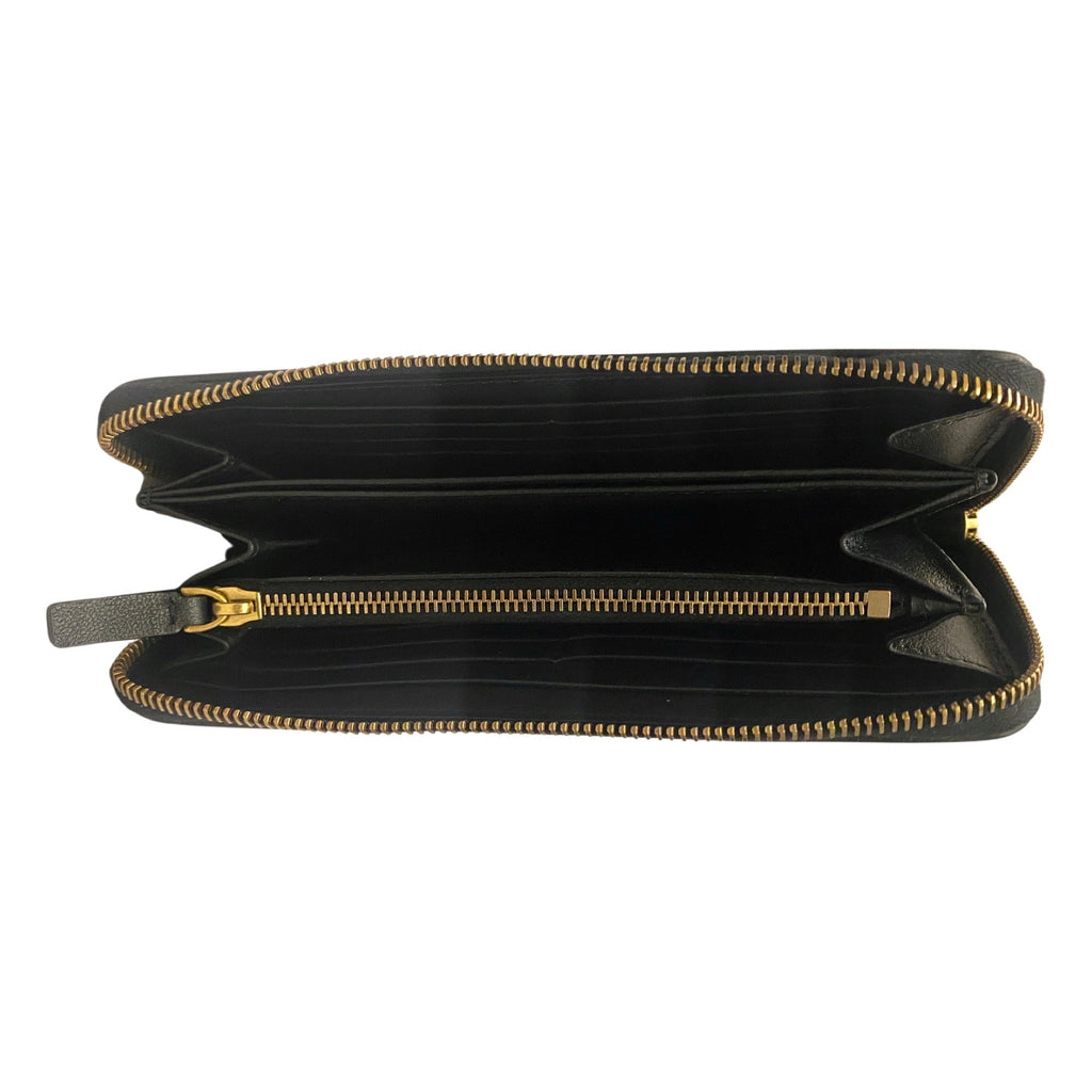 Valentino Long Wallet - Elegant Black Leather Zip-Around Accessory