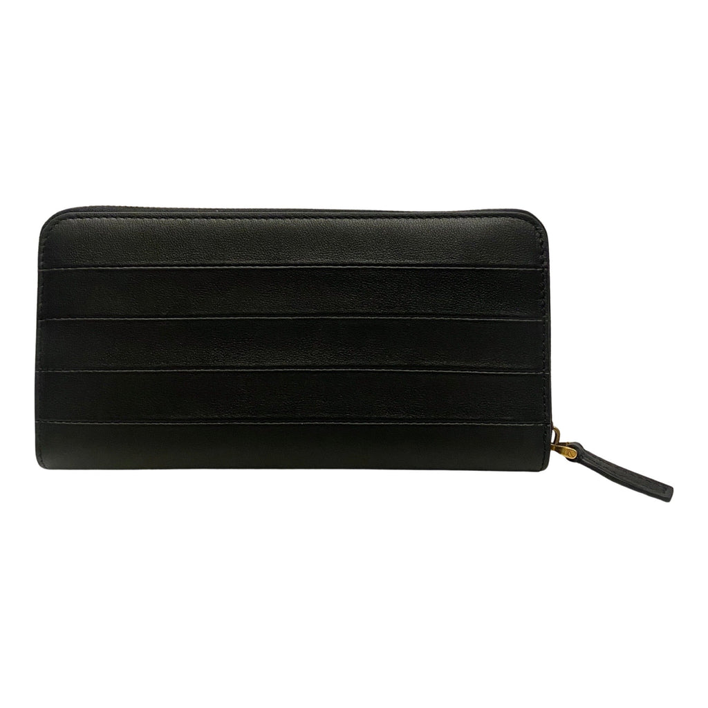 Valentino Long Wallet - Elegant Black Leather Zip-Around Accessory
