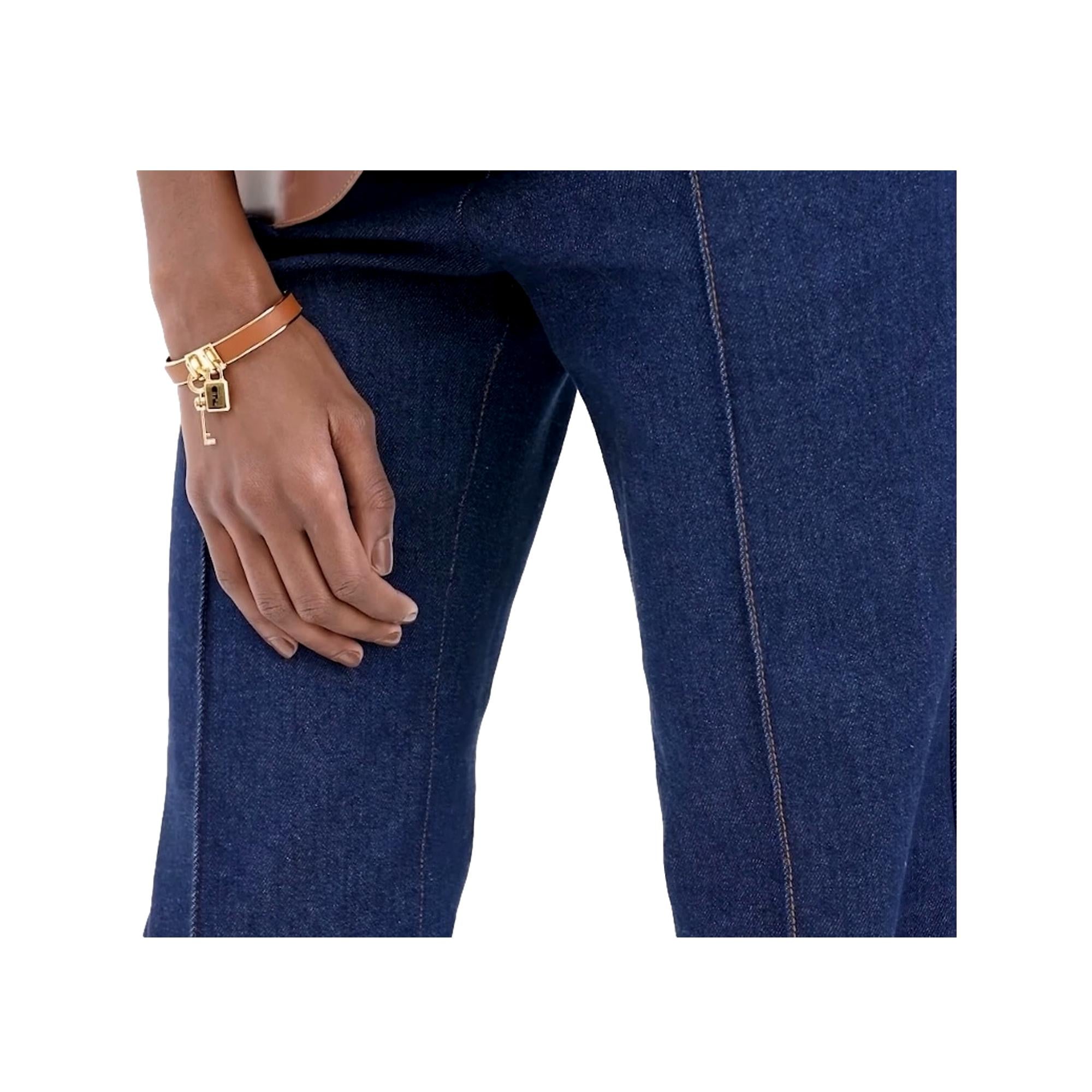 Fendi Brandy Leather Gold Bracelet - Elegant Medium Wrist Accessory