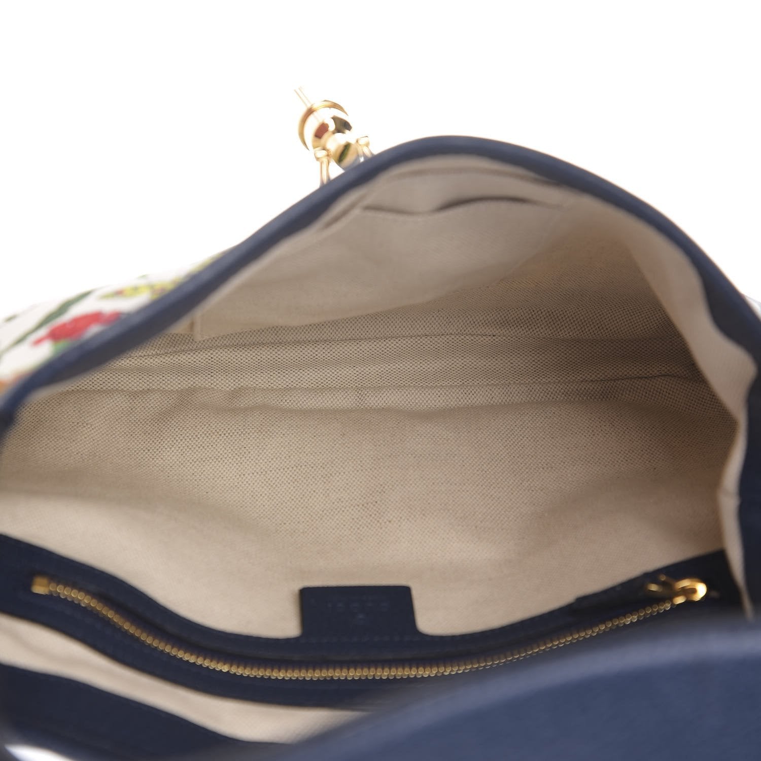 Gucci Jackie Flora Canvas Hobo Bag - Chic White & Blue Elegance