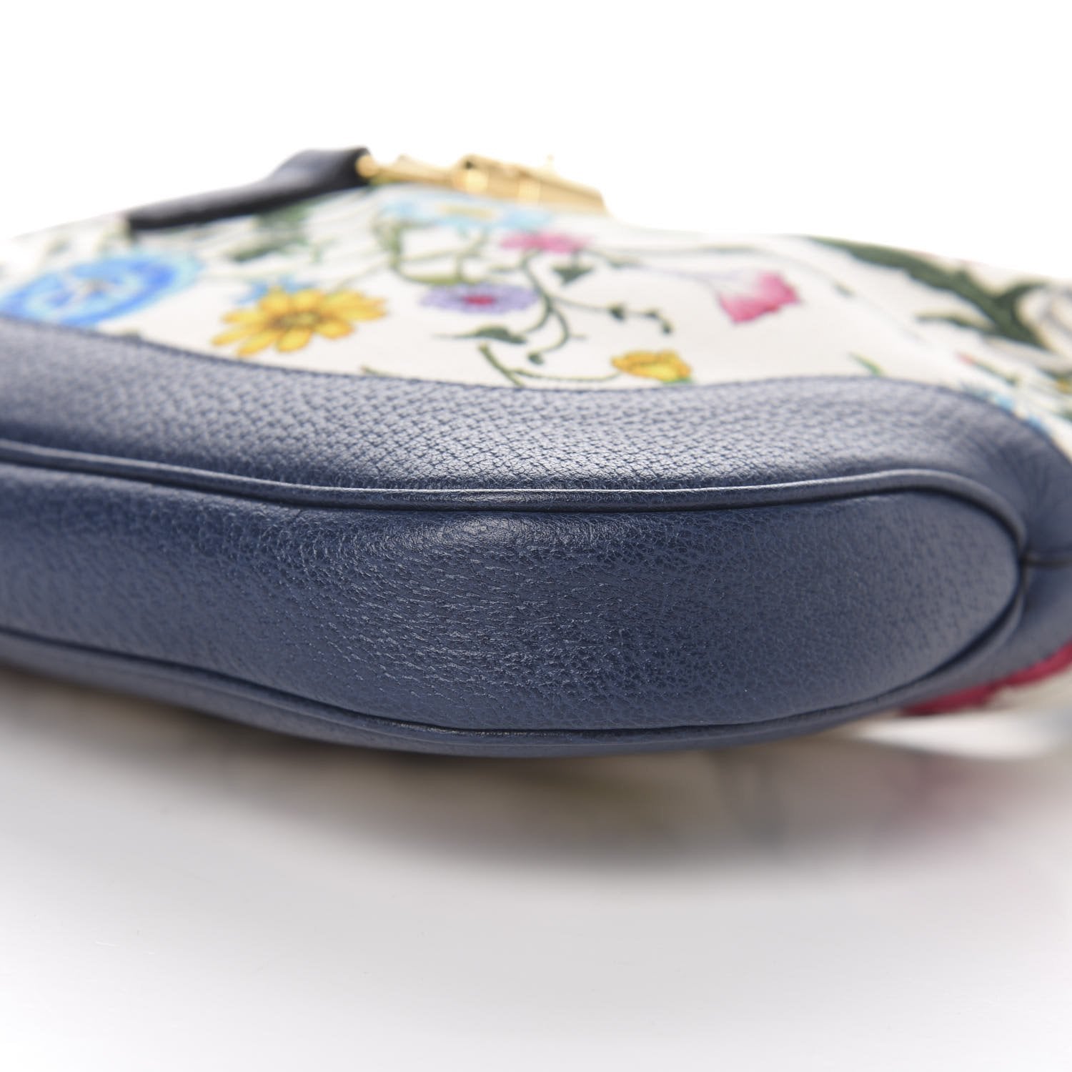 Gucci Jackie Flora Canvas Hobo Bag - Chic White & Blue Elegance