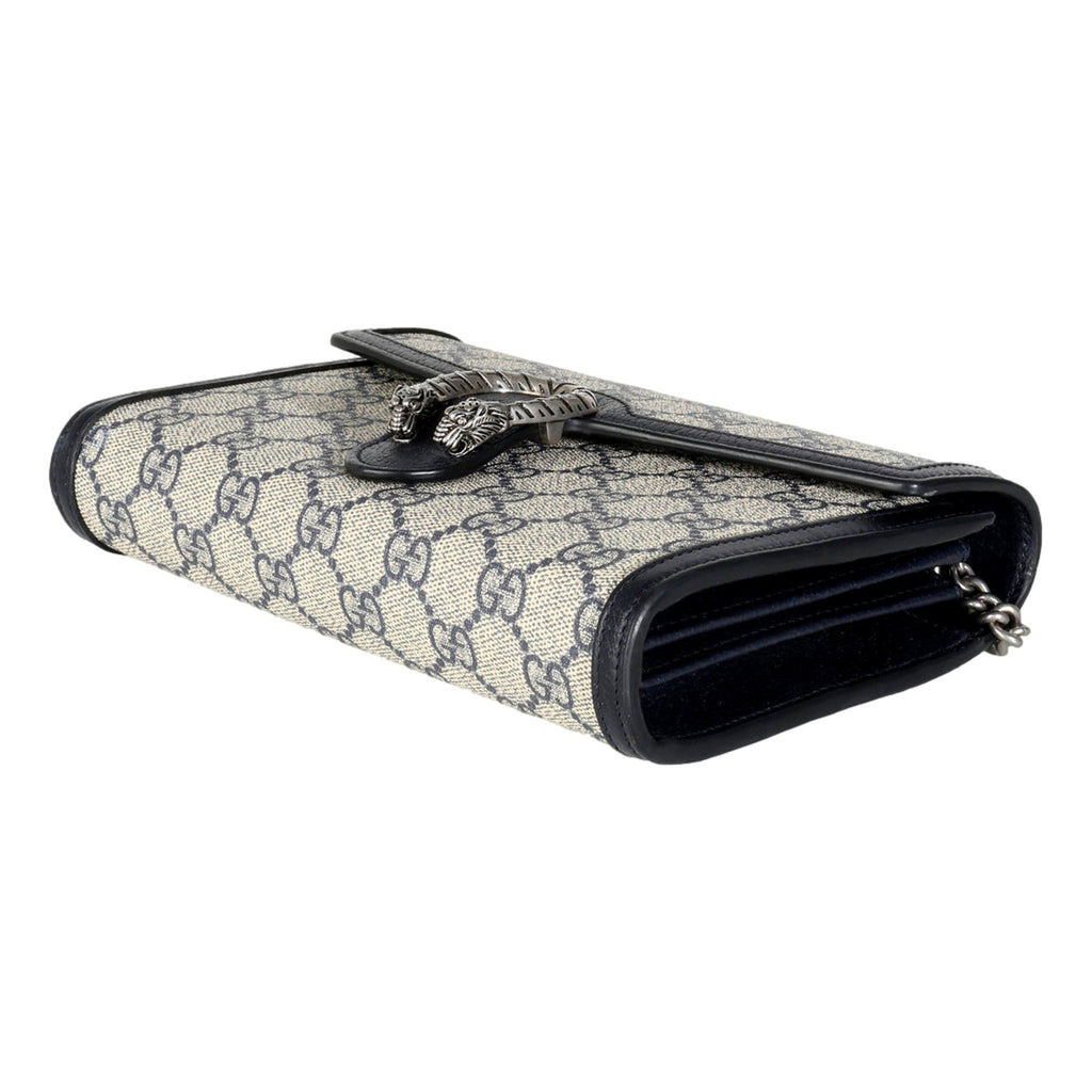 Gucci Navy GG Supreme Canvas Mini Dionysus Chain Wallet