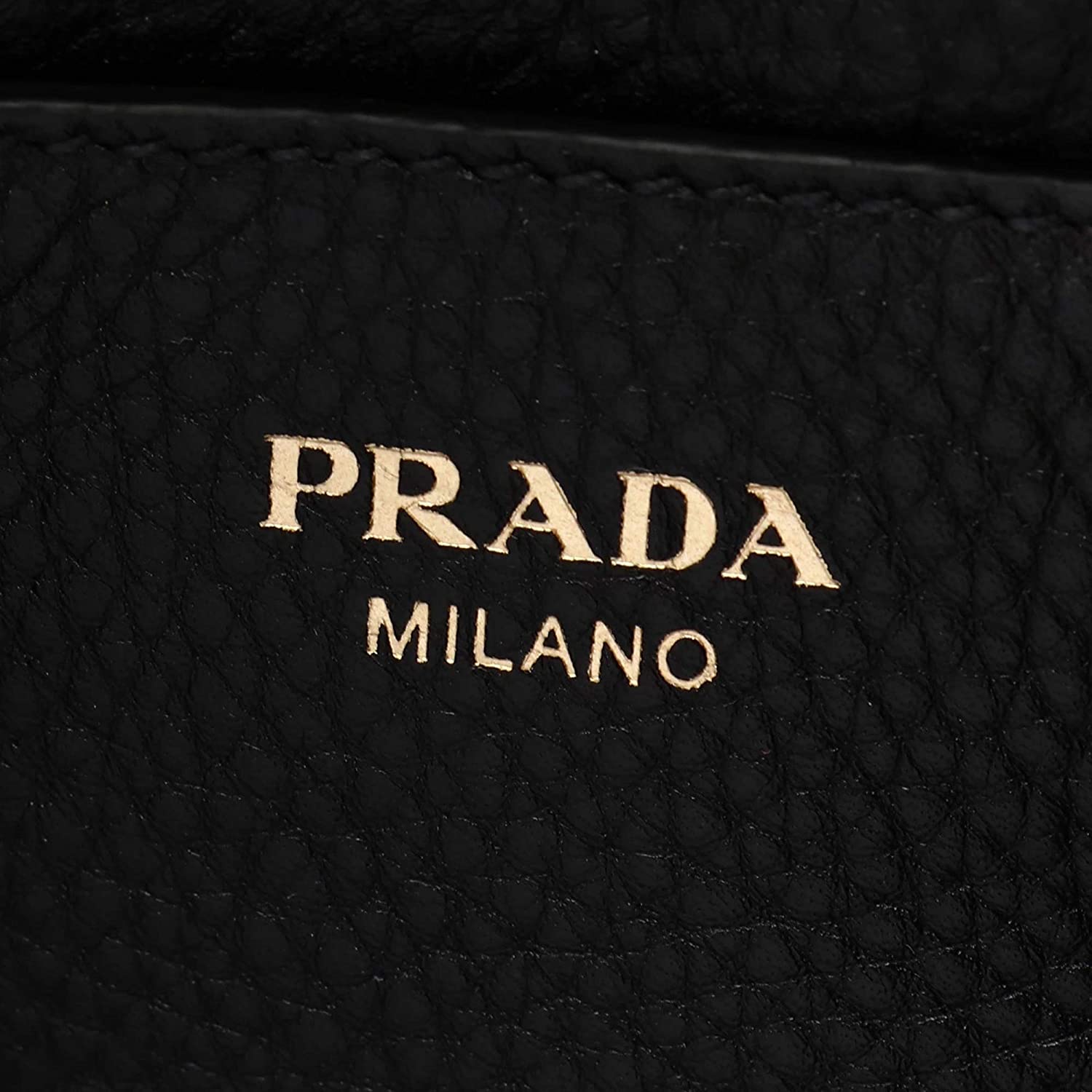 Prada Vitello Phenix Crossbody - Elegant Black Leather Flap Bag