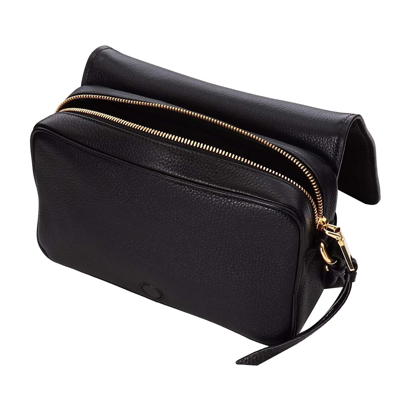 Prada Vitello Phenix Crossbody - Elegant Black Leather Flap Bag