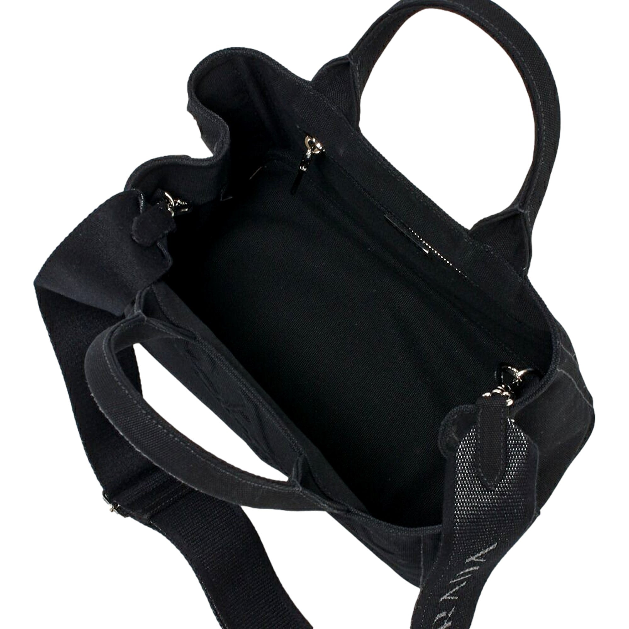 Elegant Black Canvas Tote Handbag | Prada Canapa Tote Handbag