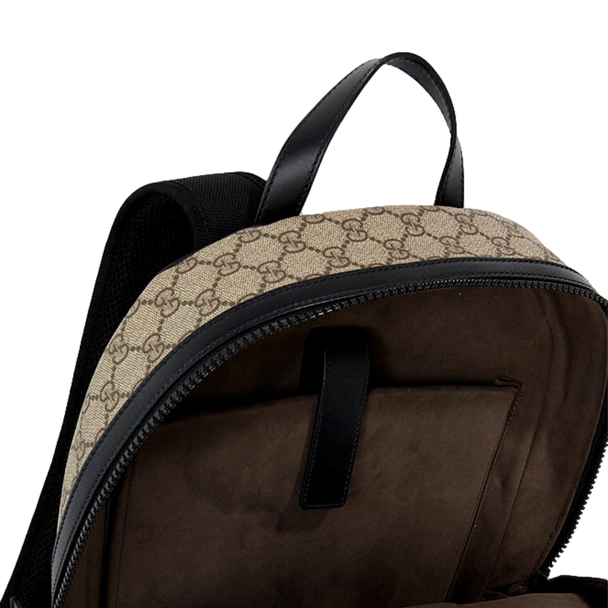Stylish Gucci Backpack Men Black - Durable GG Supreme Canvas