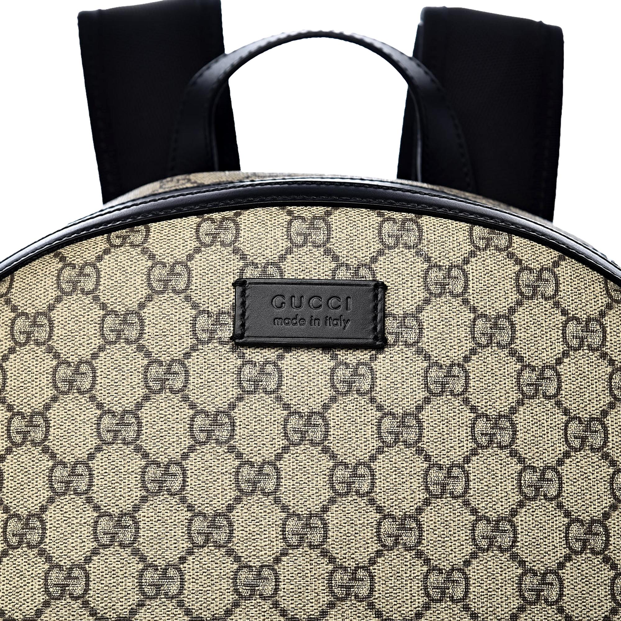 Stylish Gucci Backpack Men Black - Durable GG Supreme Canvas