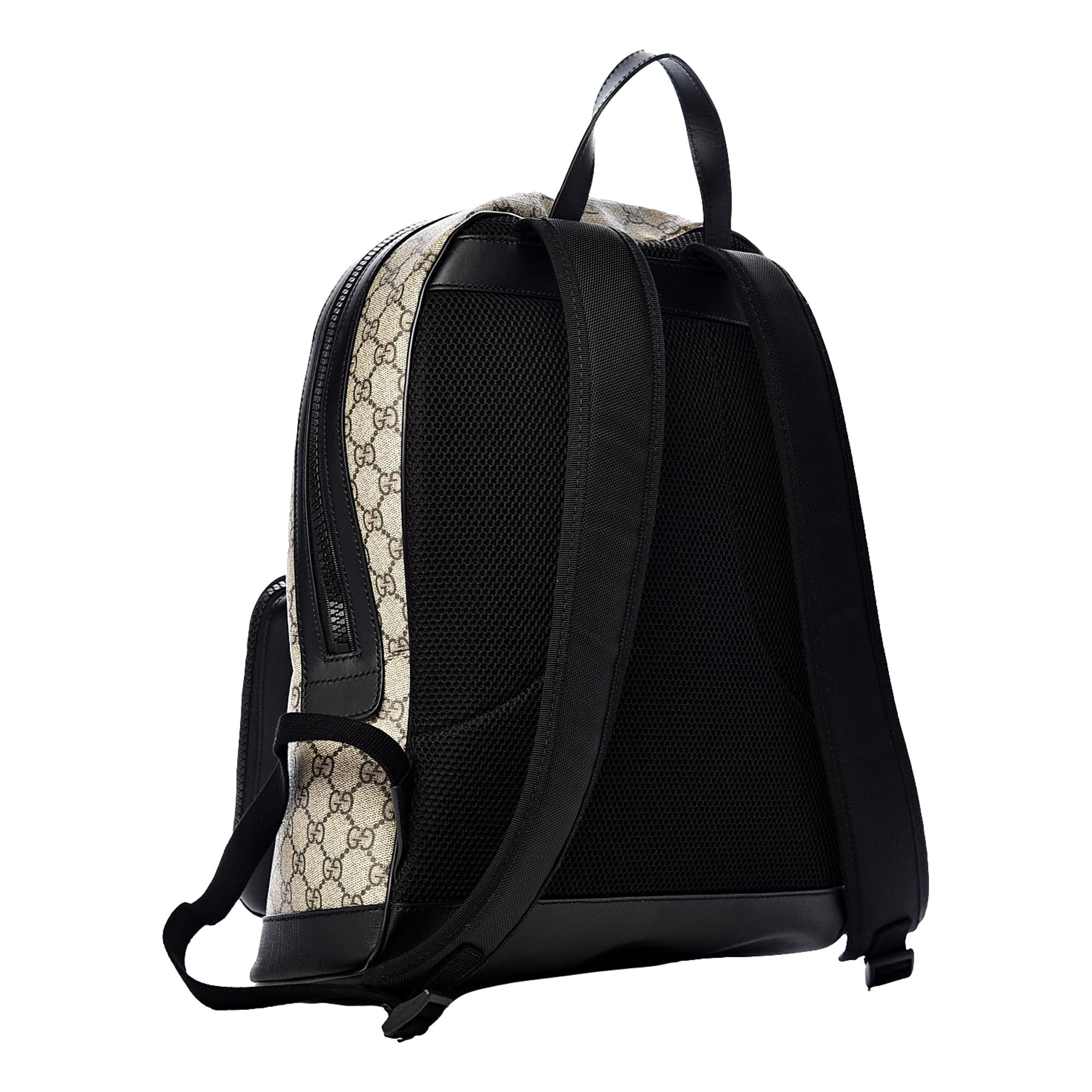 Stylish Gucci Backpack Men Black - Durable GG Supreme Canvas