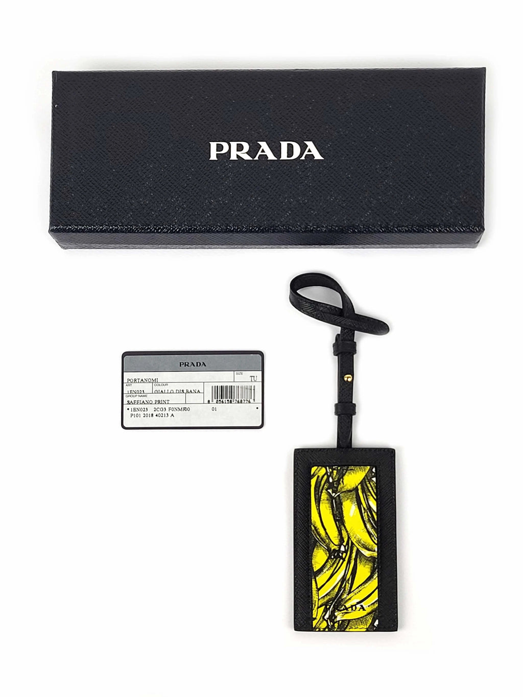 Prada Banana Leather Keychain: Stylish Luxury Name Tag