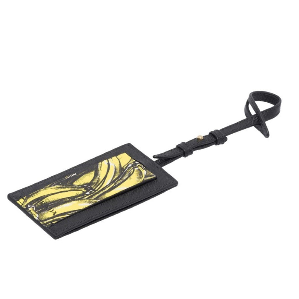 Prada Banana Leather Keychain: Stylish Luxury Name Tag