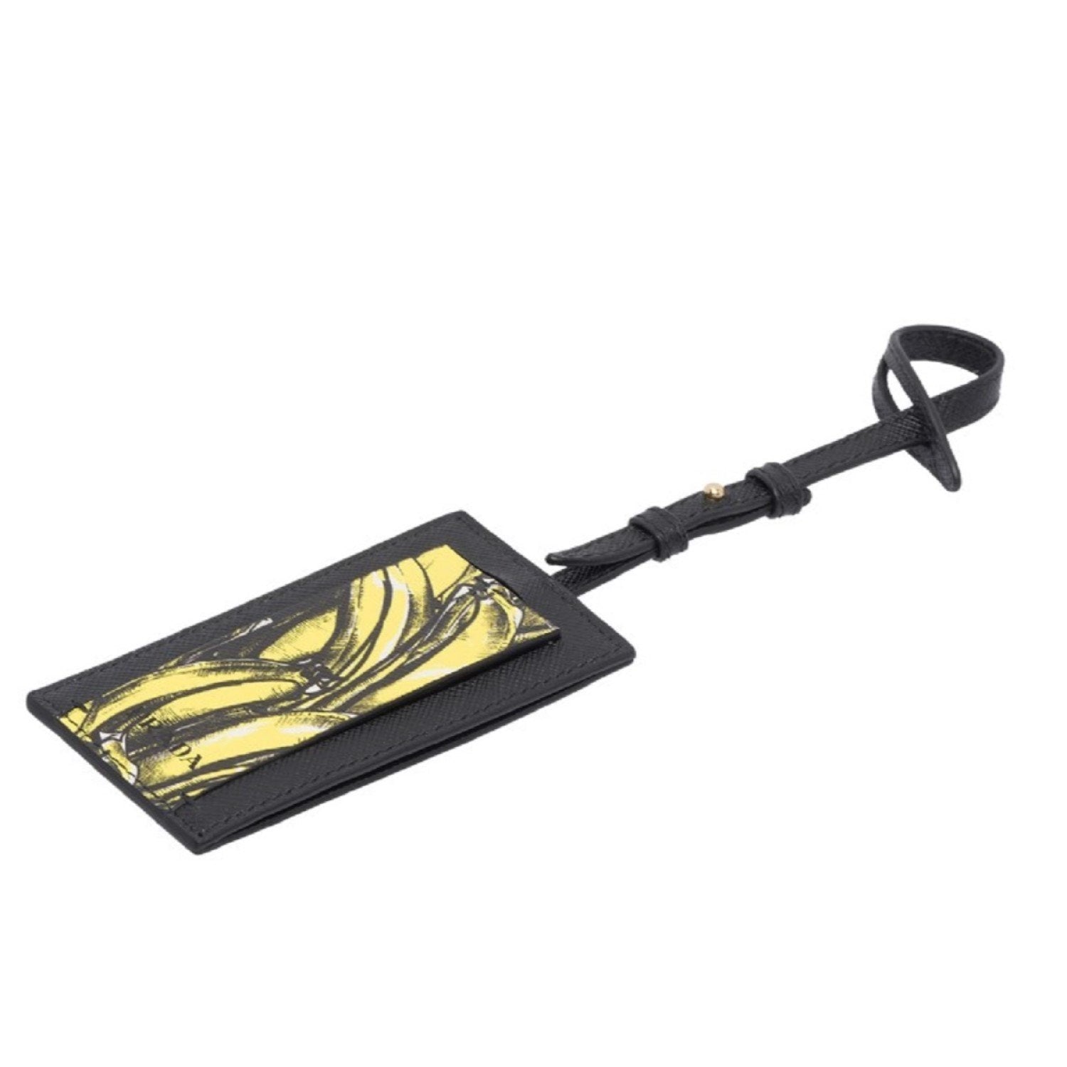 Prada Banana Leather Keychain: Stylish Luxury Name Tag