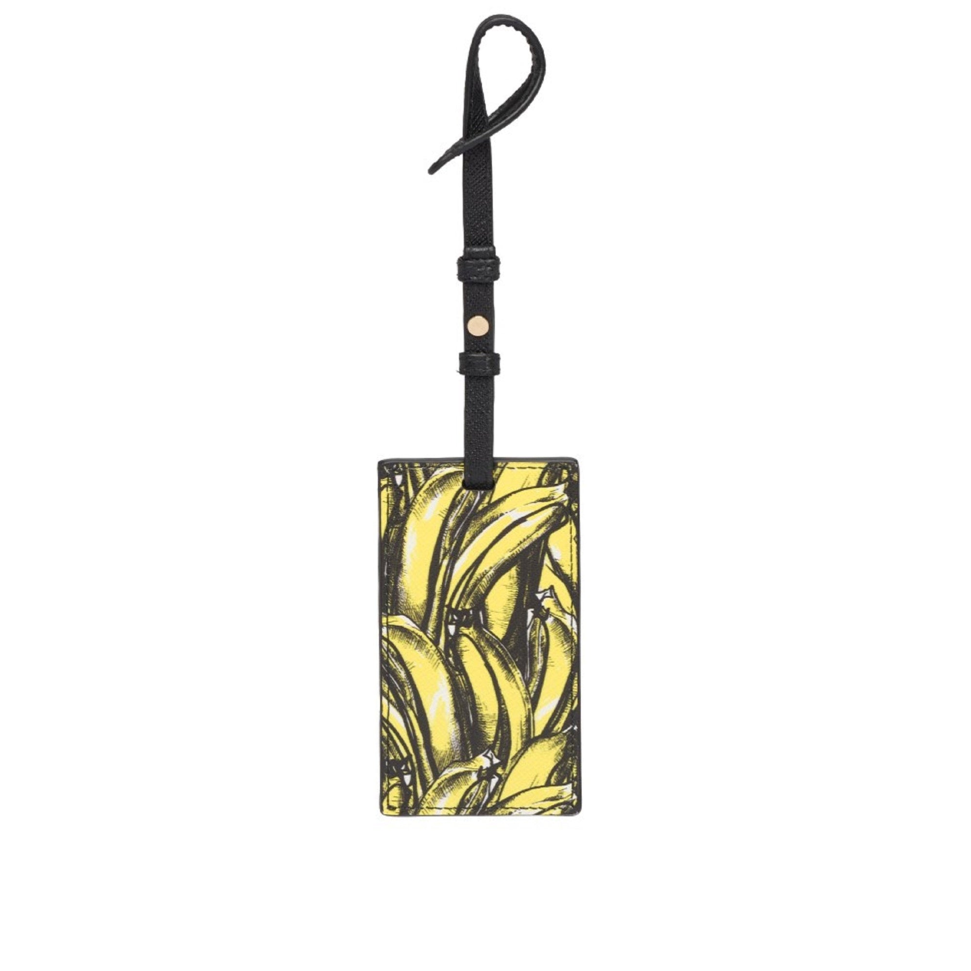 Prada Banana Leather Keychain: Stylish Luxury Name Tag