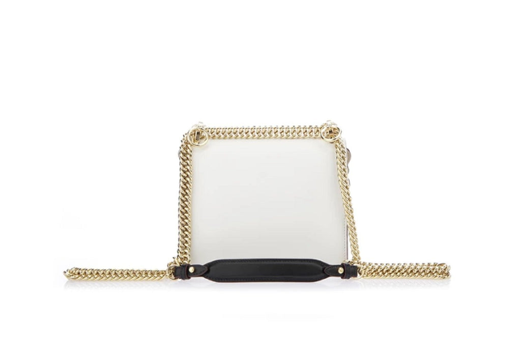 Fendi Kan I White Leather Bag - Elegance with Floral Flair