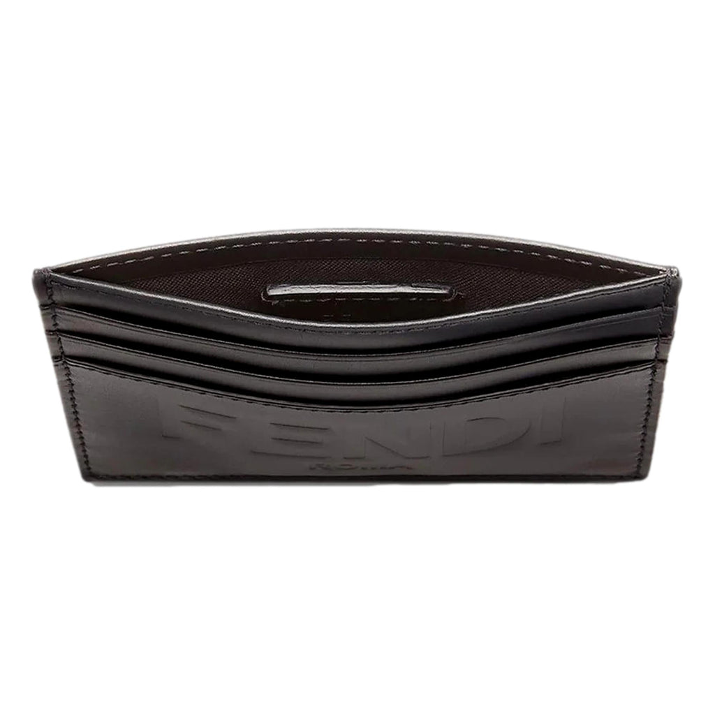 Fendi Roma Card Case Wallet: Elegant Black Leather, Perfect for All