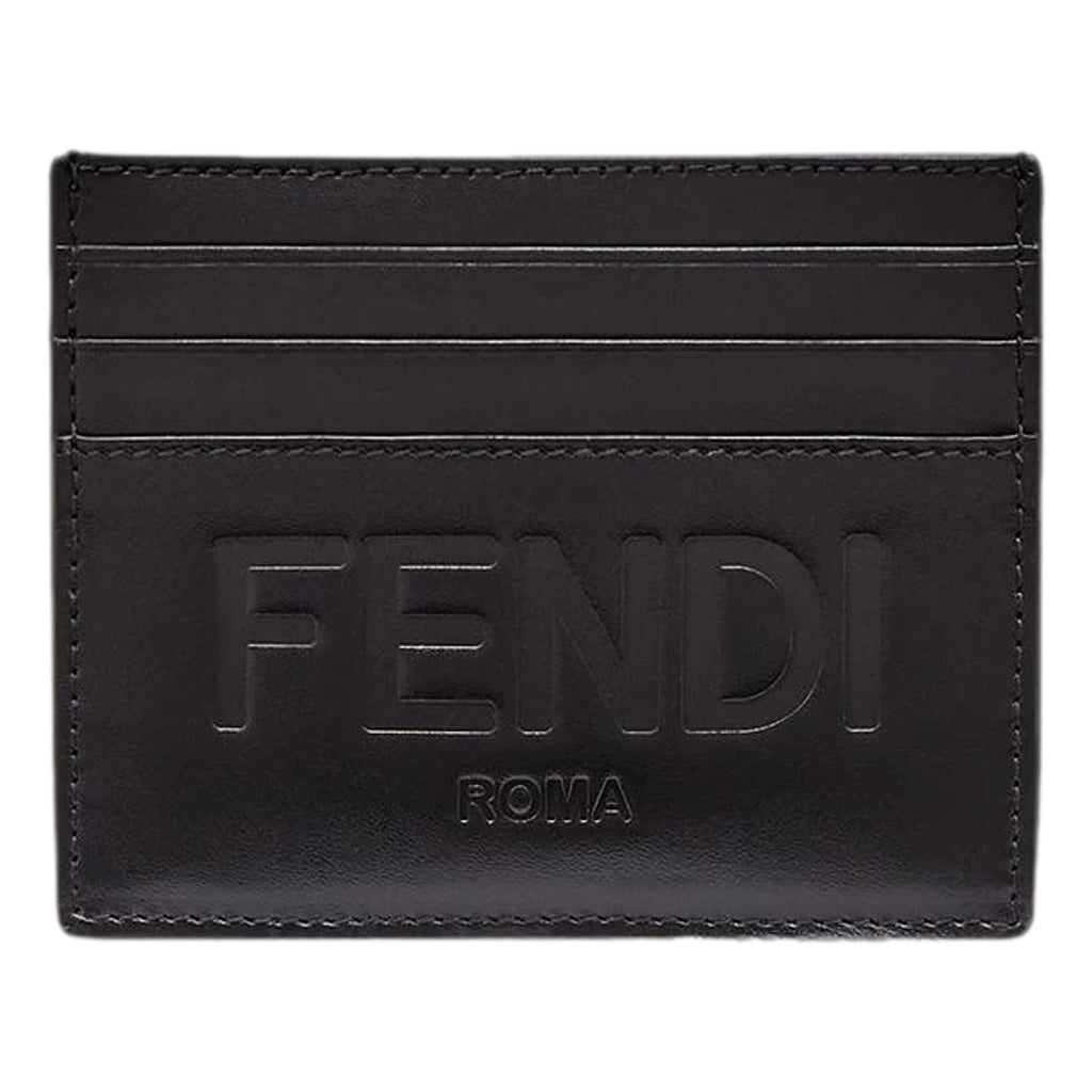 Fendi Roma Card Case Wallet: Elegant Black Leather, Perfect for All