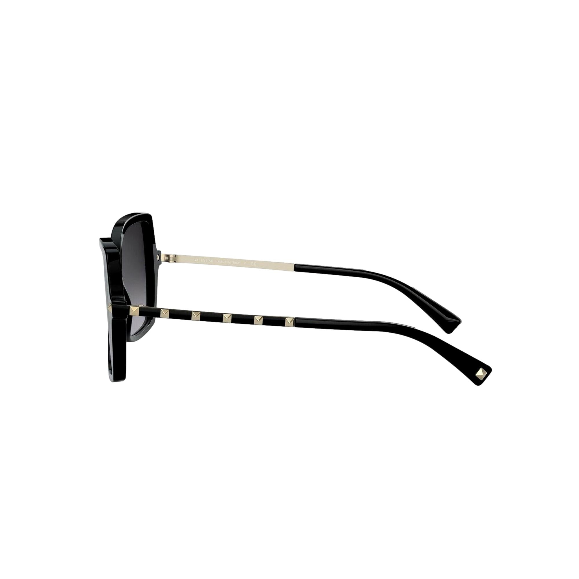 High End Sunglasses: Valentino Garavani Black Studded Eyewear