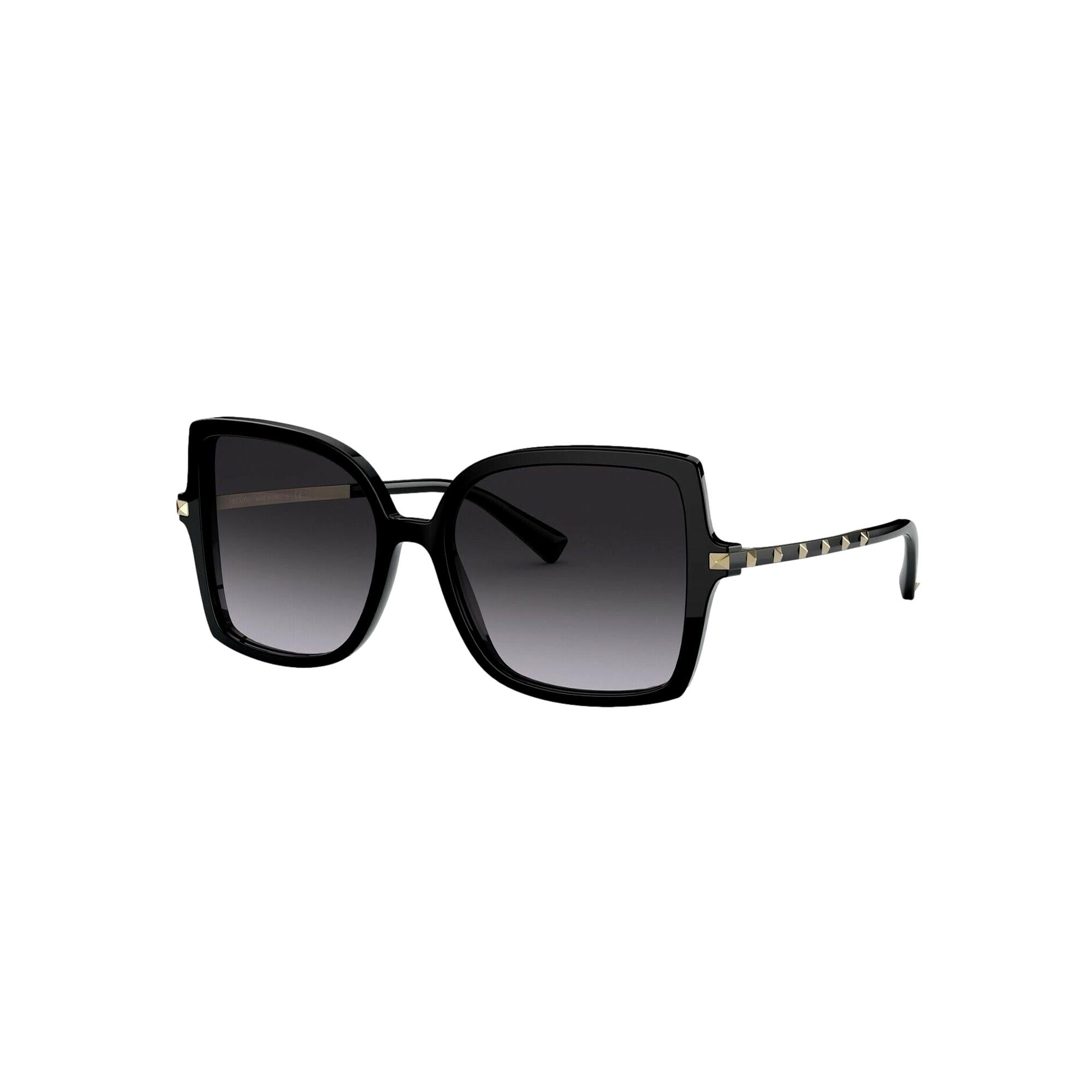 High End Sunglasses: Valentino Garavani Black Studded Eyewear
