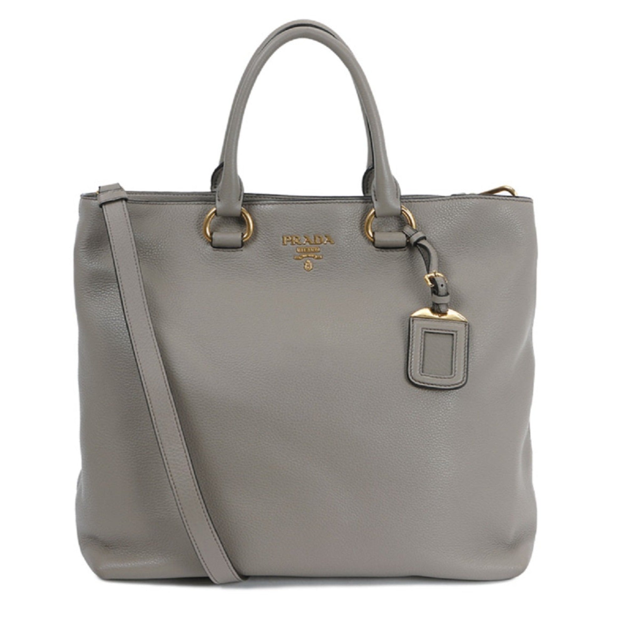 Chic Prada Gray Vitello Phenix Tote - Stylish & Functional Handbag