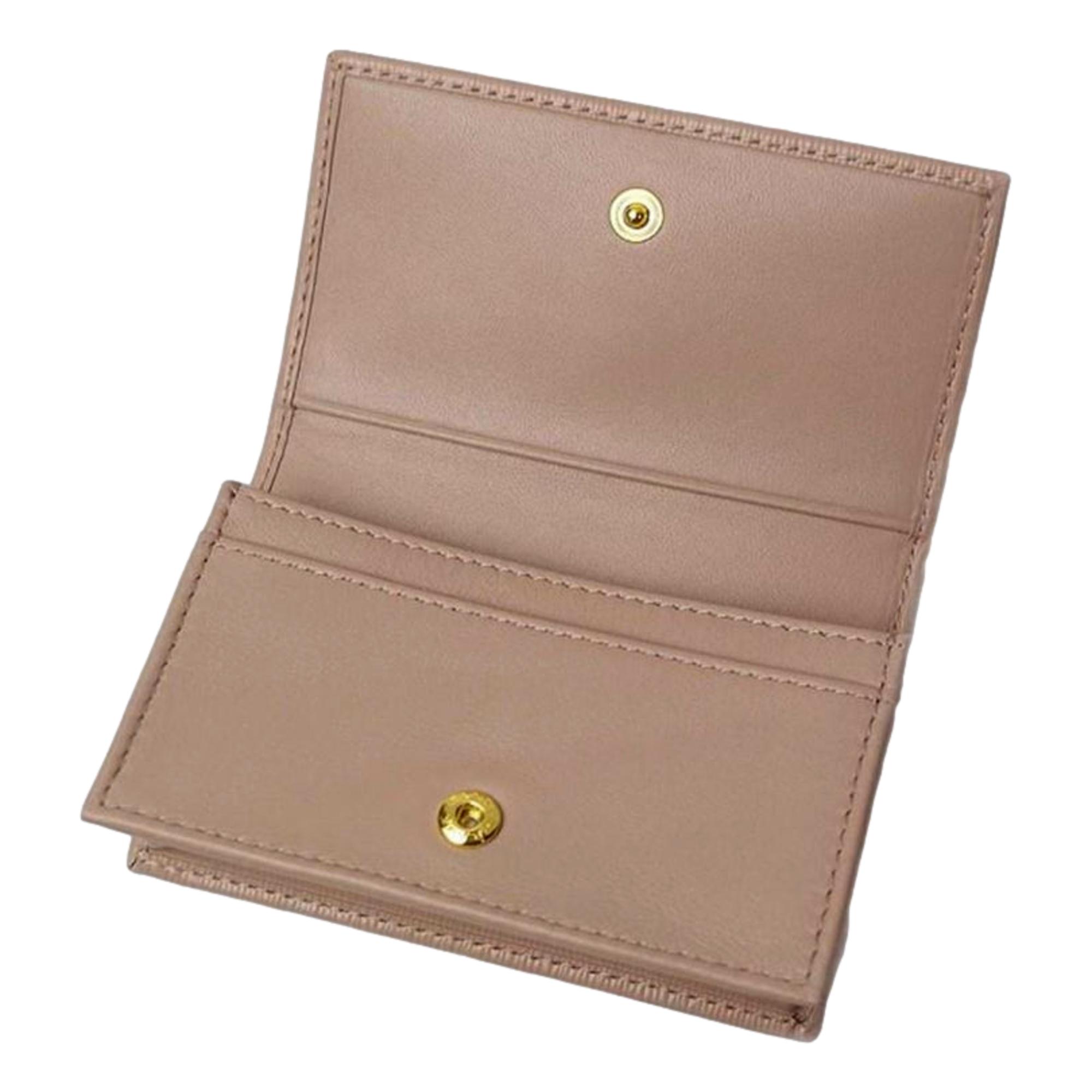 Prada Vitello Move Cipria Beige Leather Cardholder Snap Wallet