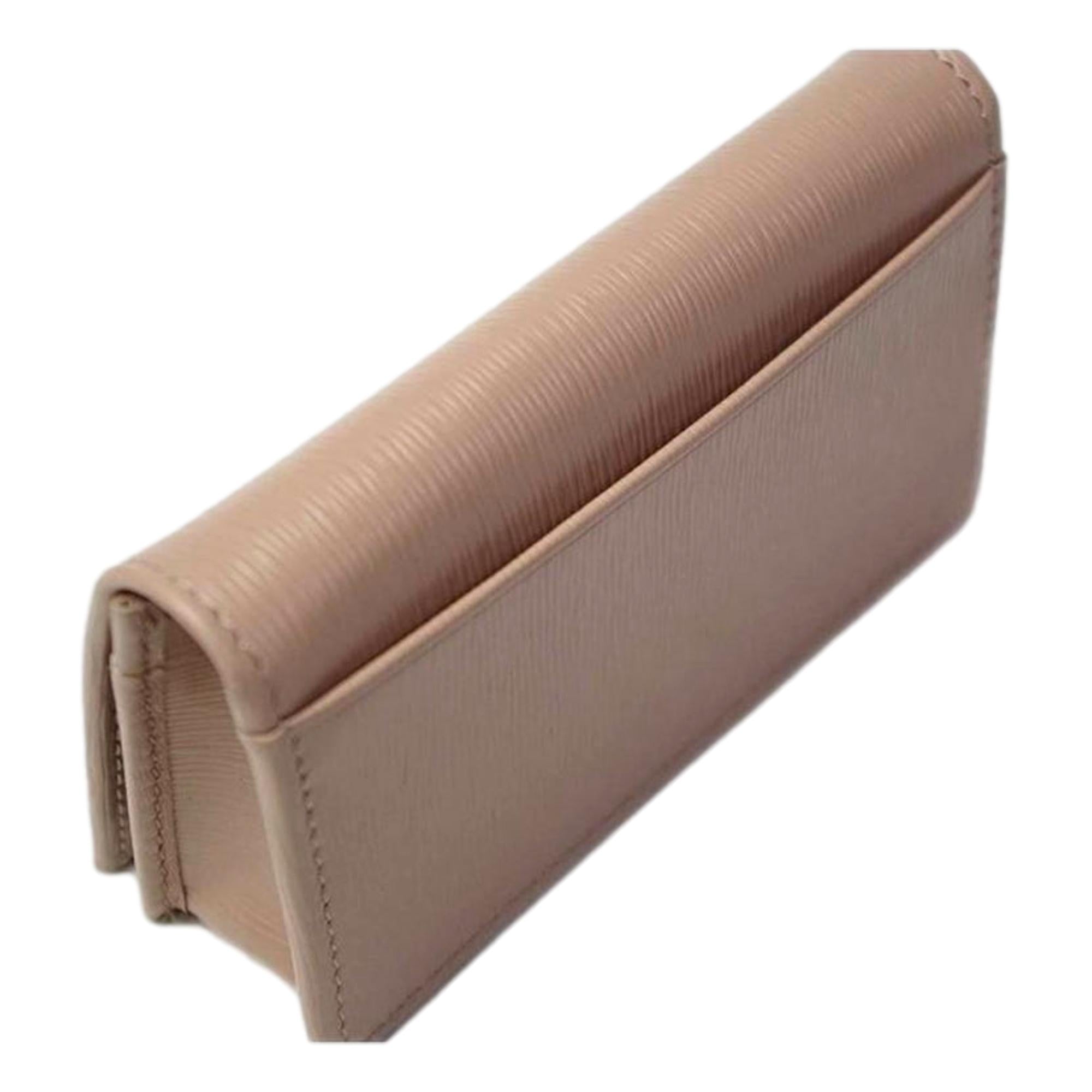 Prada Vitello Move Cipria Beige Leather Cardholder Snap Wallet