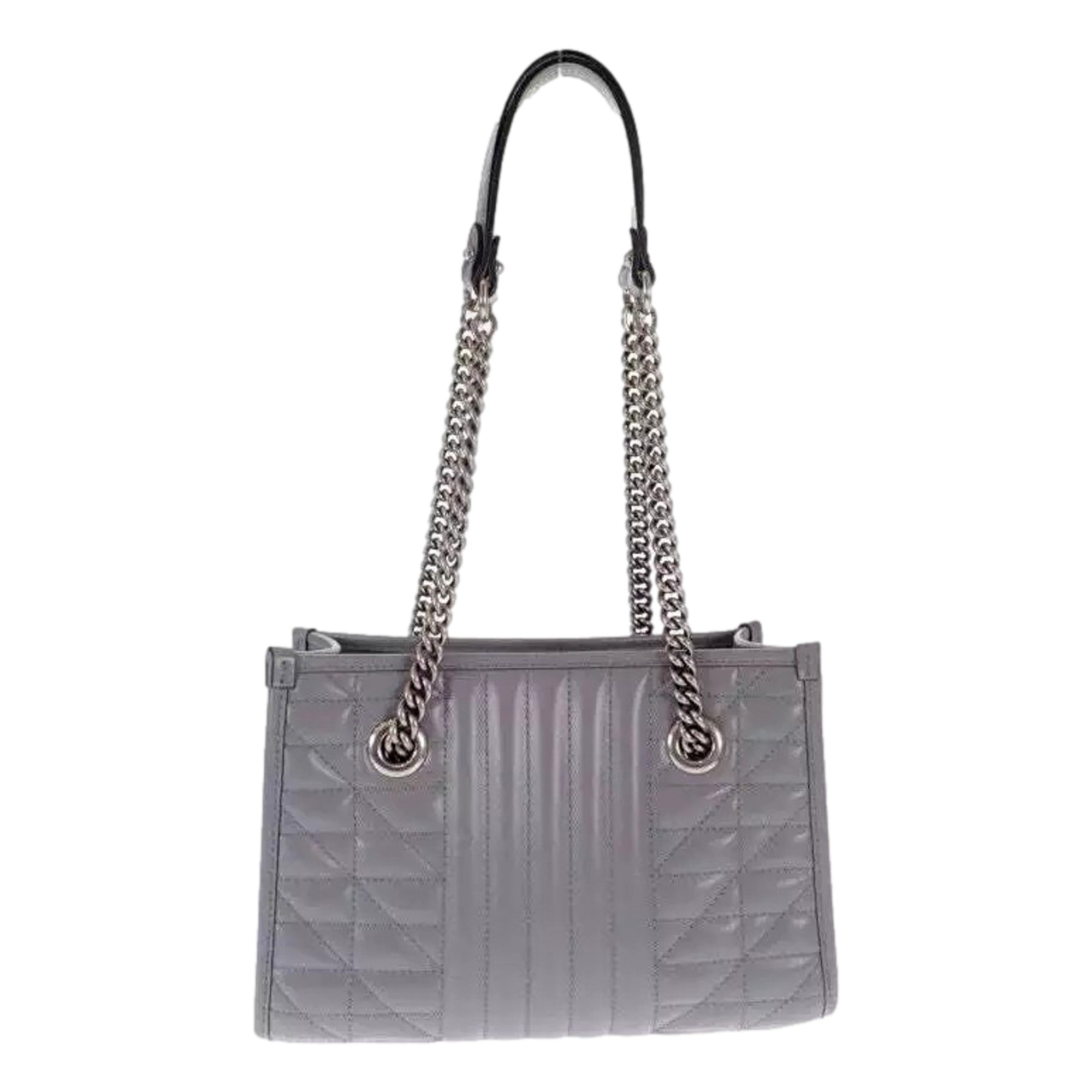 Gucci GG Marmont Tote Bag: Silver Chain Shoulder Bag in Gray Leather