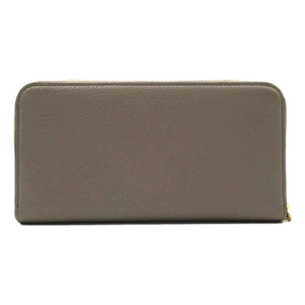 Elegant Leather Wallet: Prada Argilla Grey Wallet, Zip-Around Style