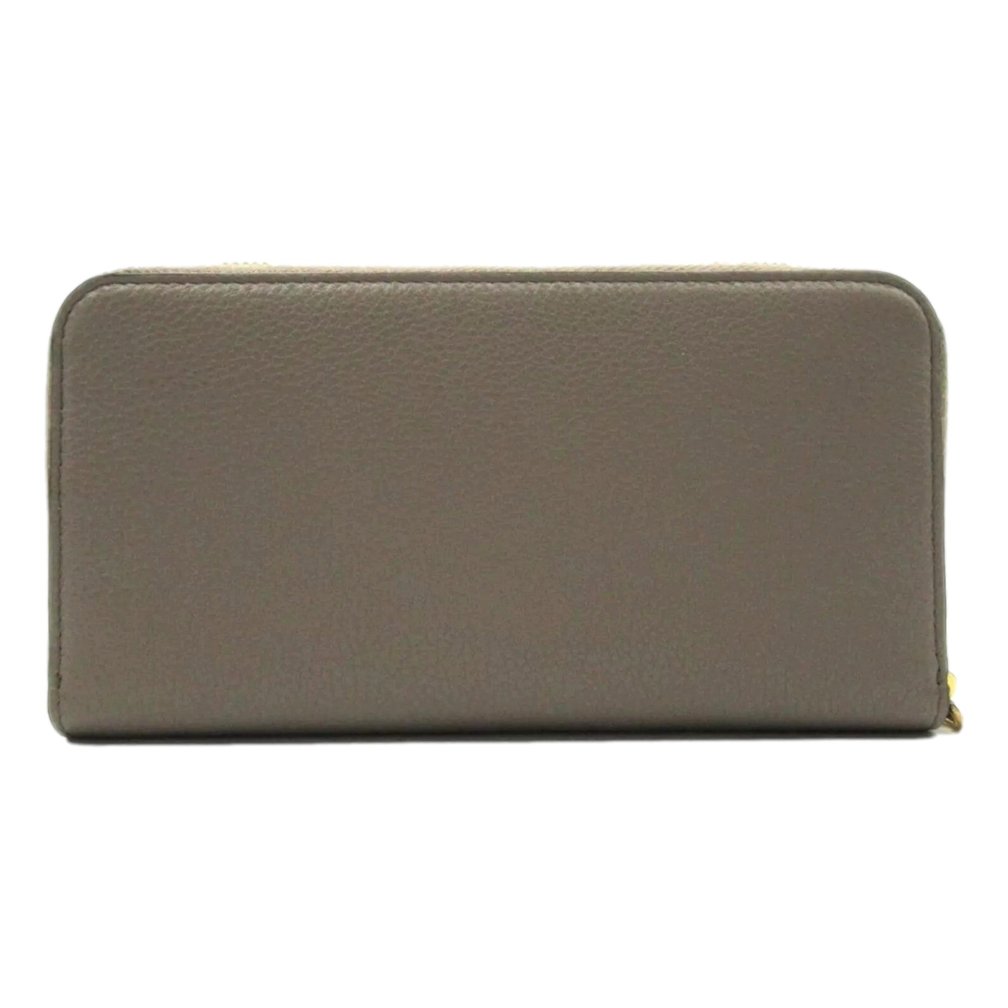 Elegant Leather Wallet: Prada Argilla Grey Wallet, Zip-Around Style